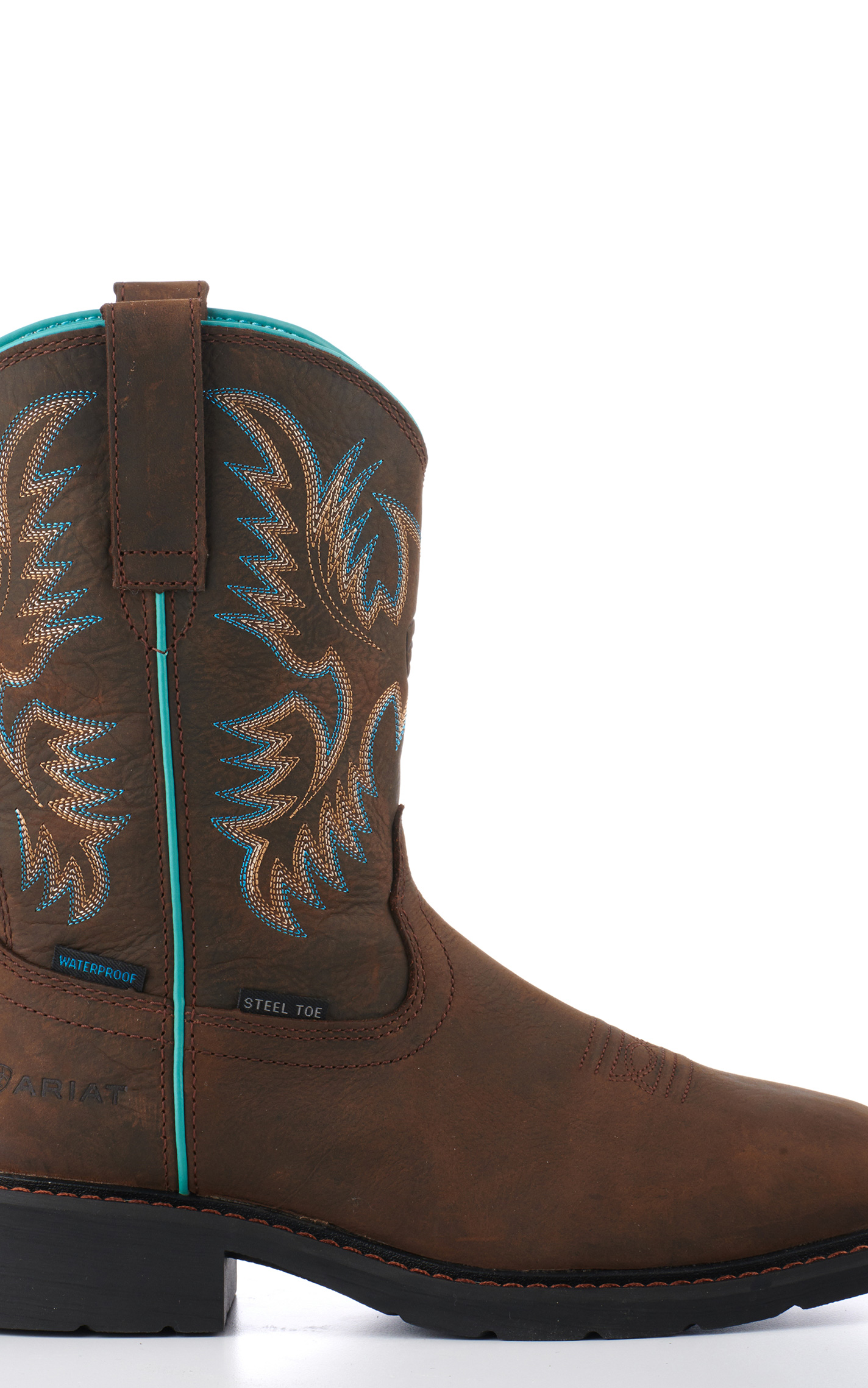 Ariat Women's Krista Dark Brown Waterproof Wide Square Steel Toe Work Boots - Image 1