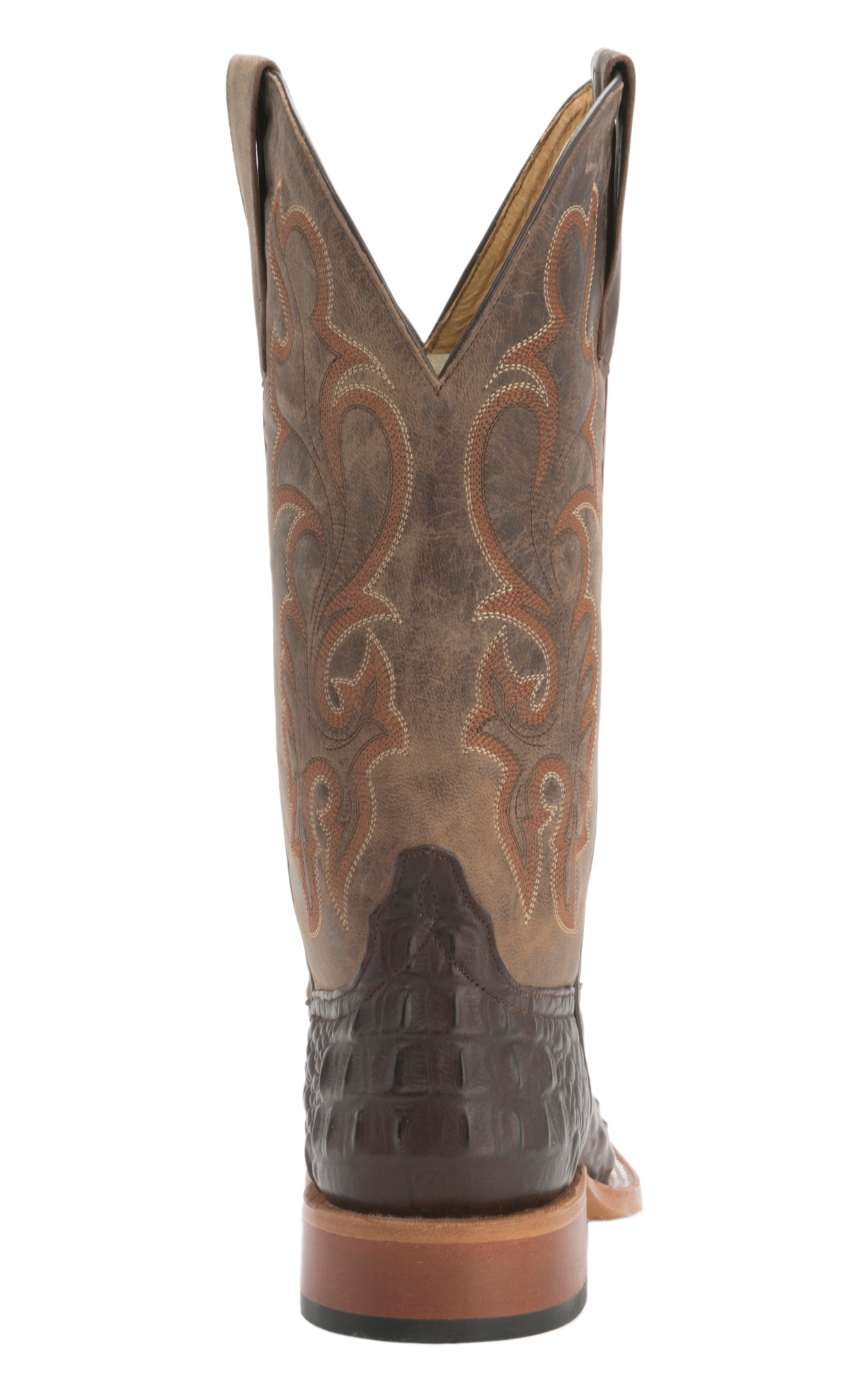 Anderson Bean Youth Chocolate Croc Print Square Toe Cowboy Boots - Image 1