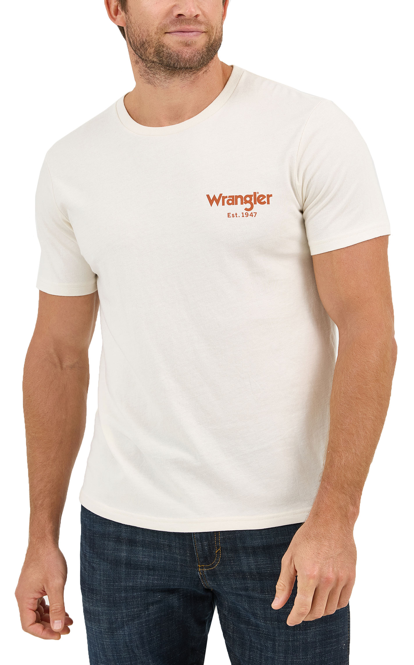Wrangler Men's White Bronc & Rider Logo Graphic T-Shirt - Image 1