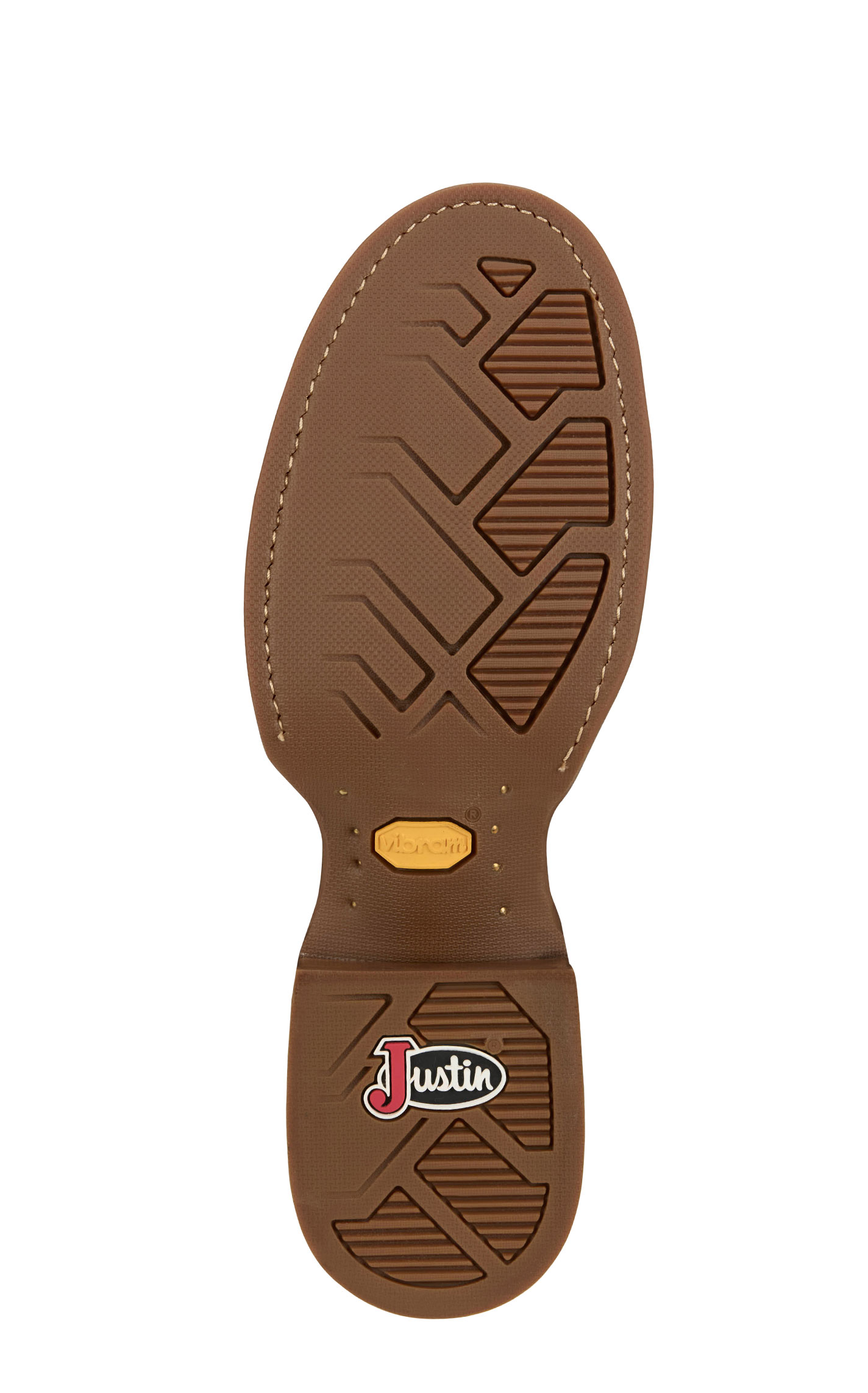 Justin Men’s Frontier Brown Cowhide Wide Round Toe Cowboy Boots - Image 1