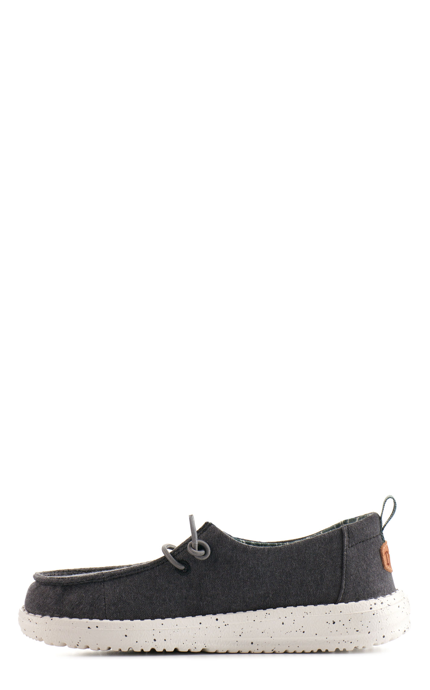 Hey Dude Girls' Wendy Chambray Black Moc Toe Lace Up Casual Shoes - Image 1
