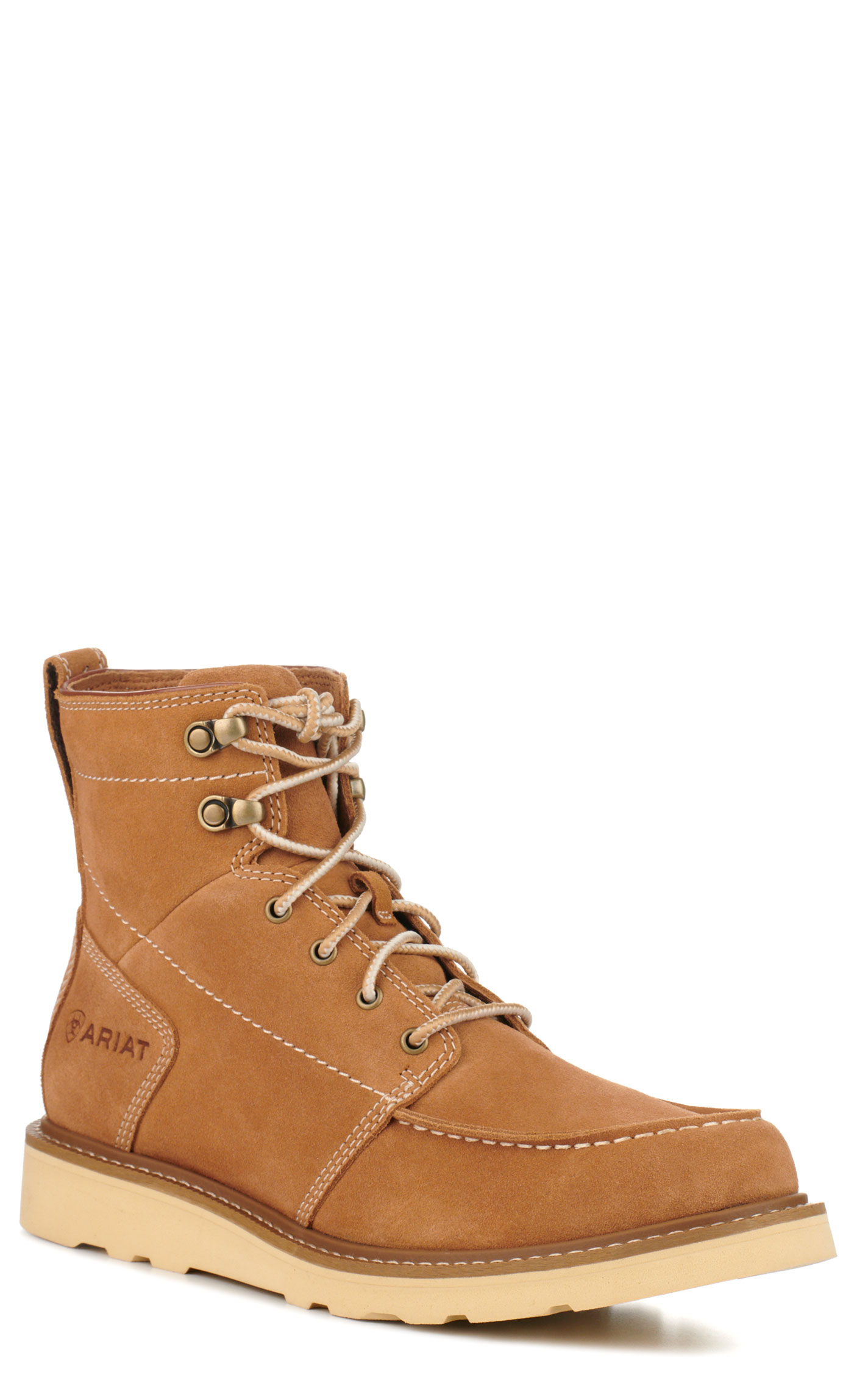 Ariat Men's Recon Natural Suede Moc Toe Lace Up Boot - Image 1