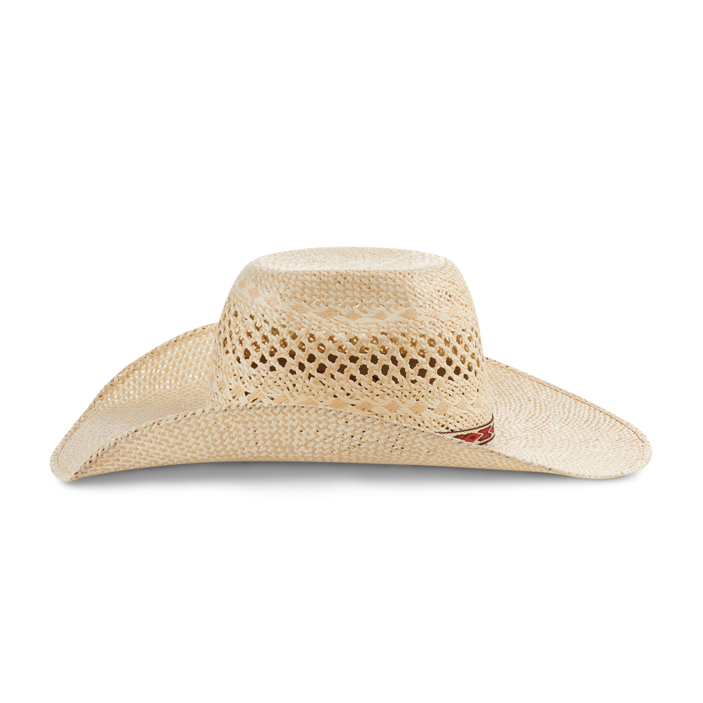 Rafter C Men's Ivory and Tan Twisted Weave Punchy Straw Cowboy Hat - Image 1
