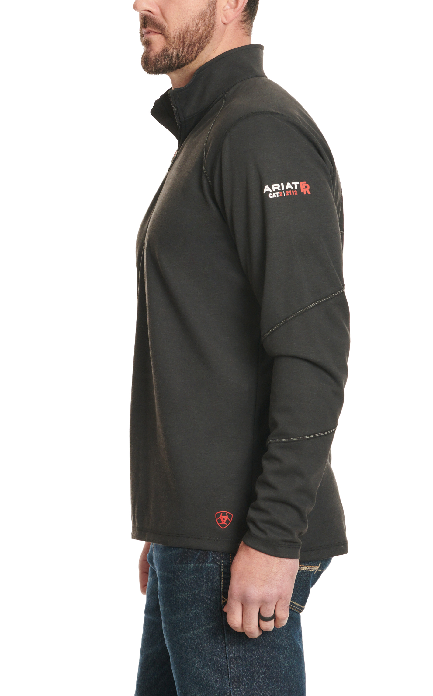 Ariat FR Heather Black 1/2 Zip Work Pullover - Image 2