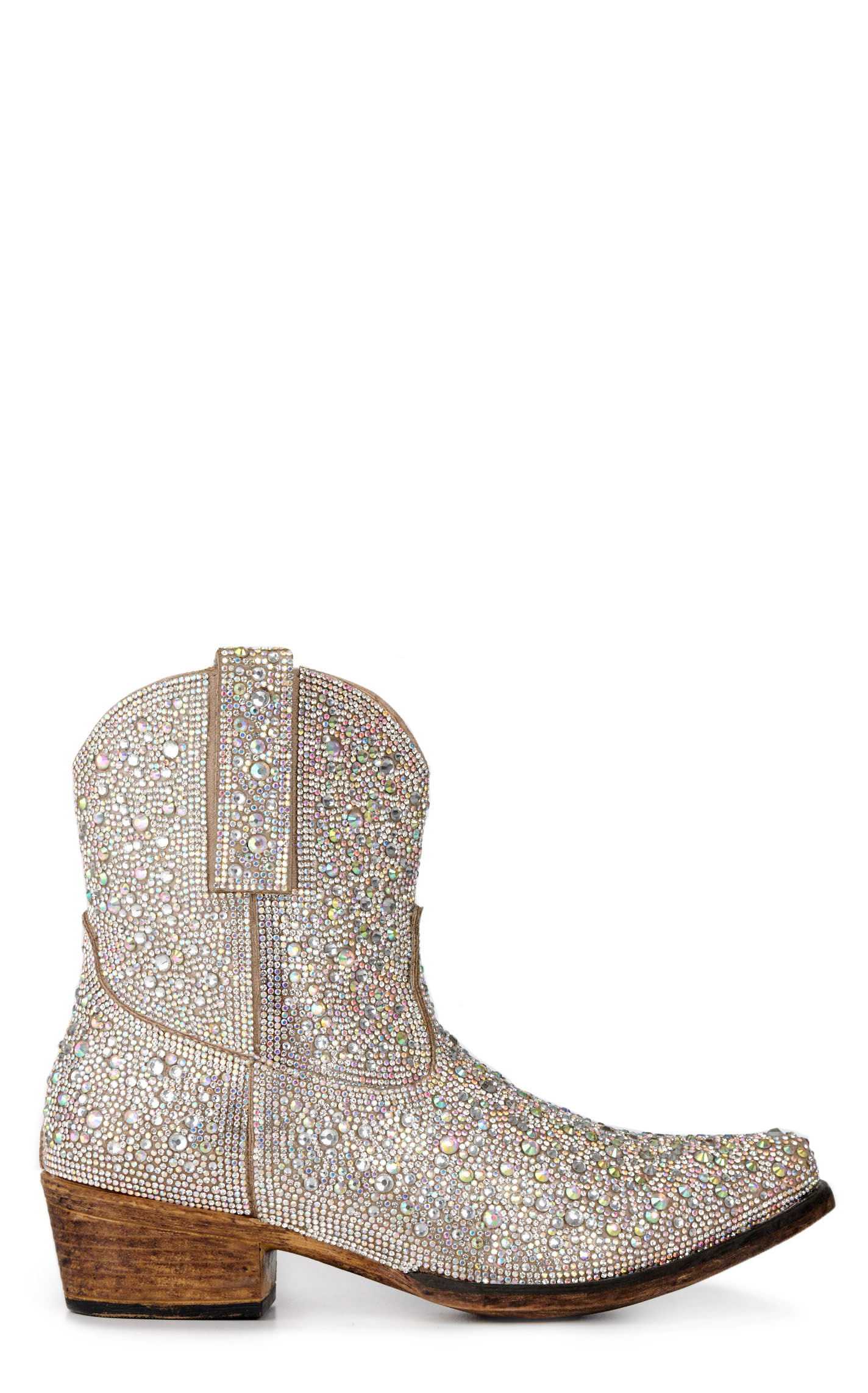 Roper Women's Shay Jewels Silver Rhinestone Snip Toe Cowboy Booties - Image 1
