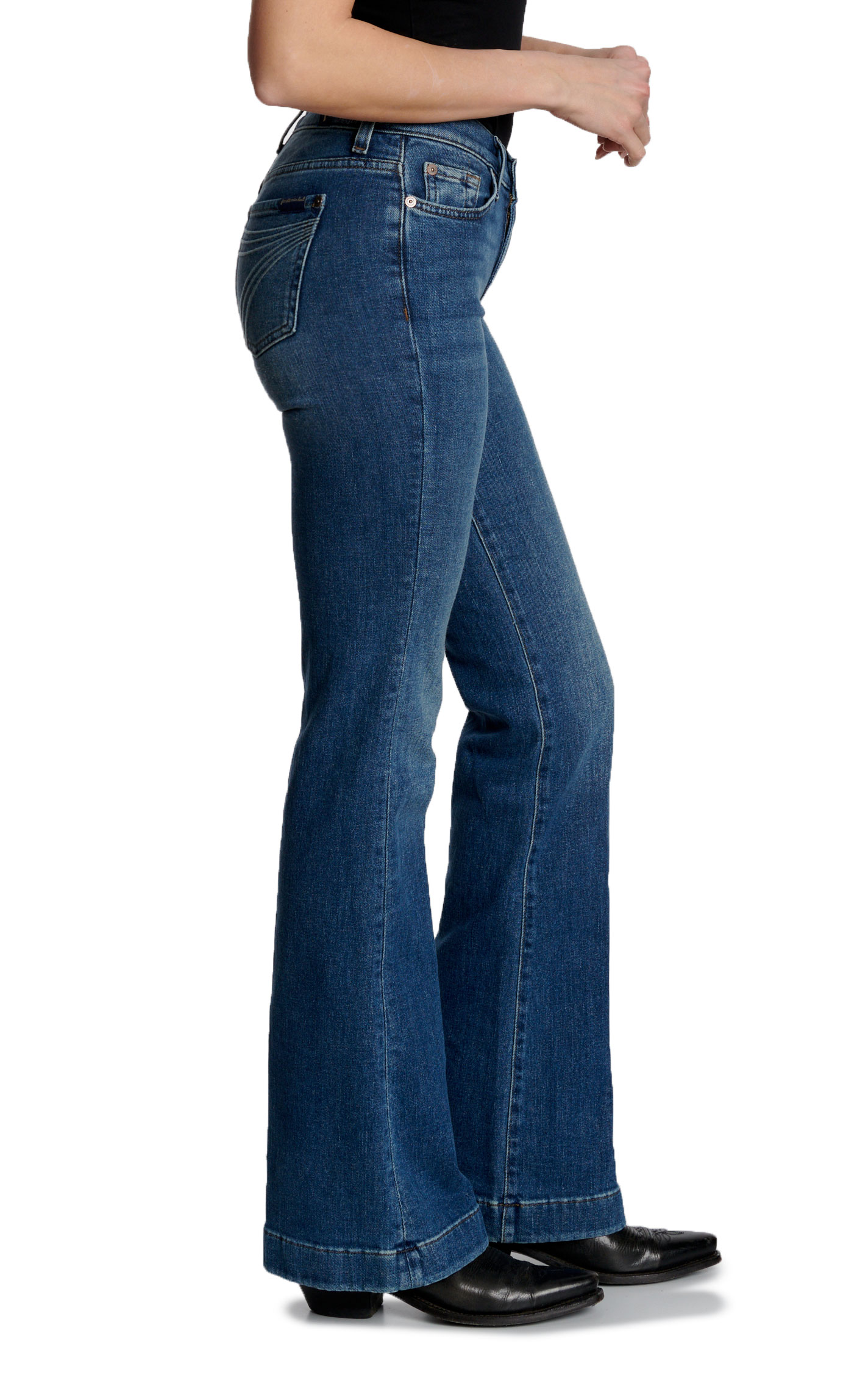 7 for All Mankind Women's Medium-Dark Wash Dojo Bootcut Jeans - Image 1