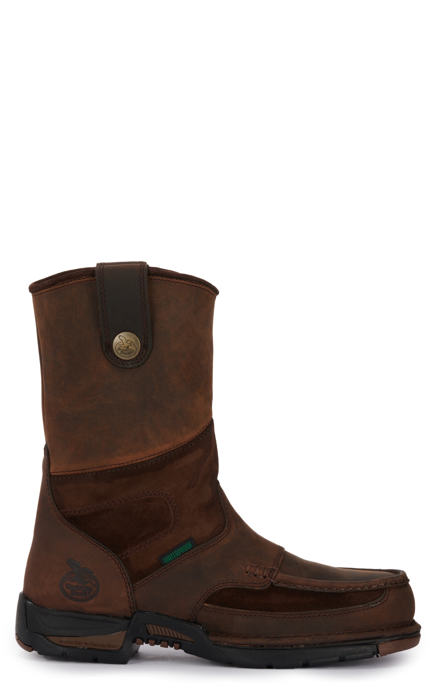 Georgia Men's Athens Brown Waterproof Wellington Moc Toe Work Boot - Image 1