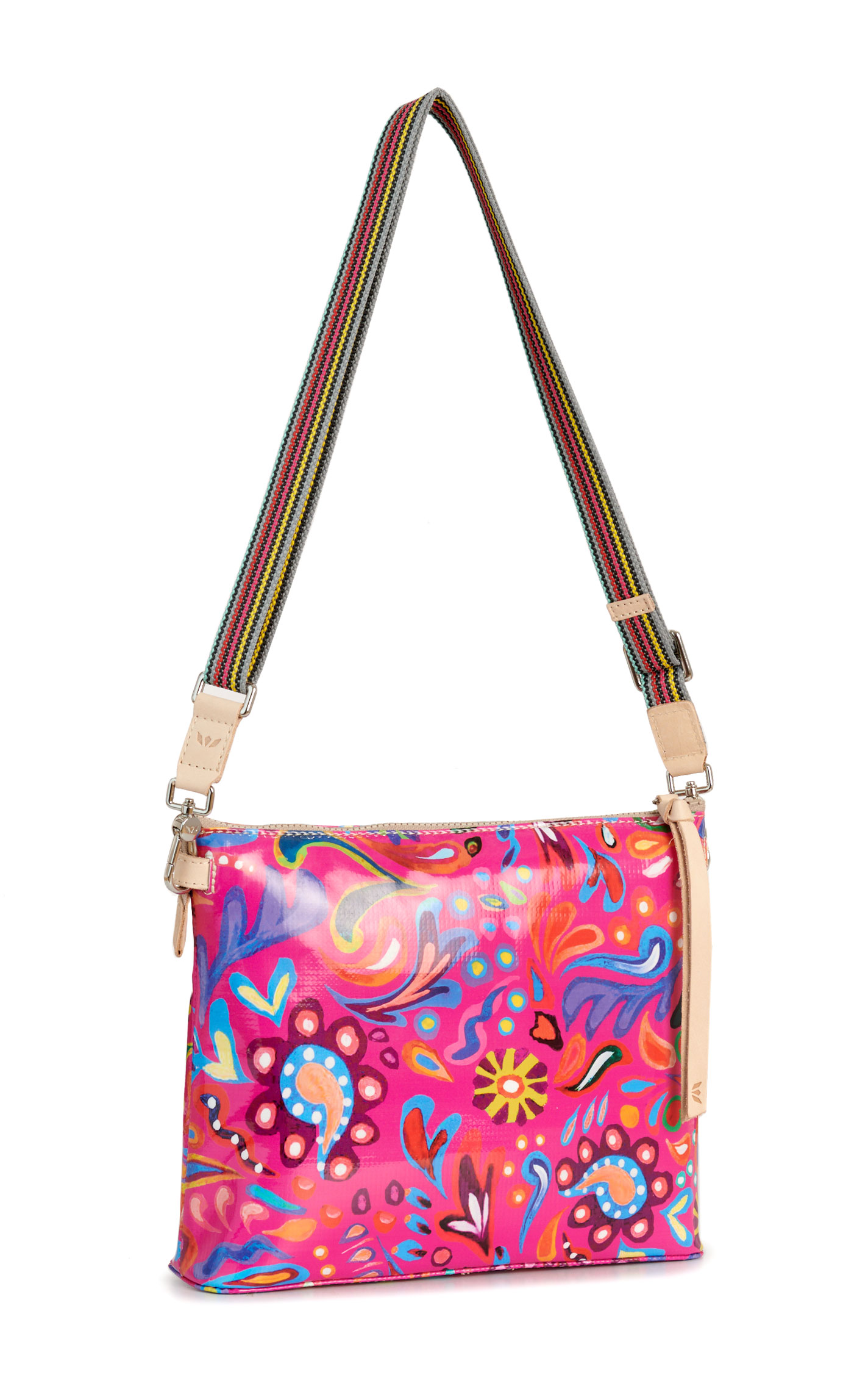 Consuela Ceci Downtown Pink Abstract Crossbody Bag - Image 1