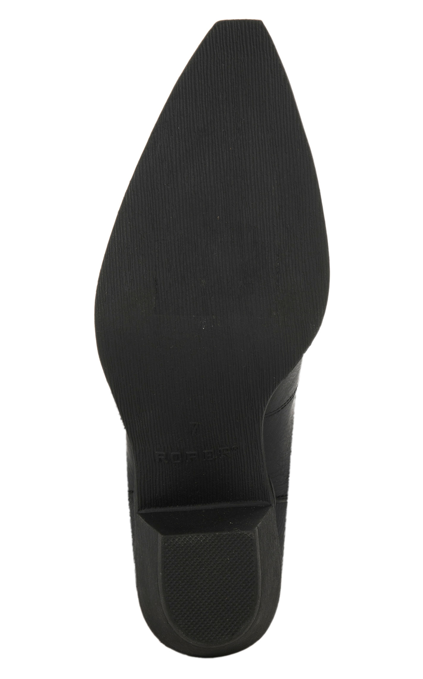 Roper Women's Black Faux Leather with Black Metallic Inlay Snip Toe Cowboy Boot - Image 1