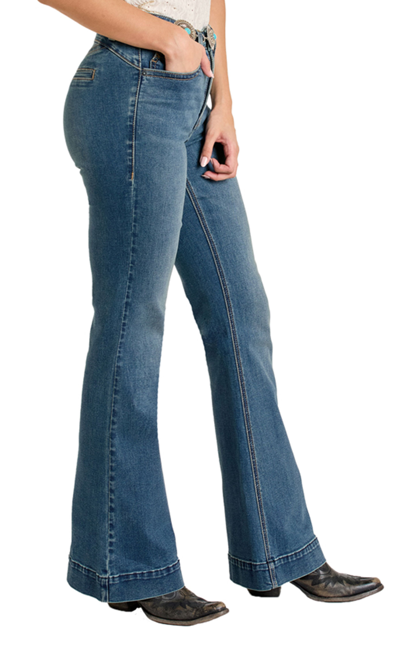 Rock & Roll Denim Women's Extra Stretch Back Yoke Trouser Jeans - Image 1
