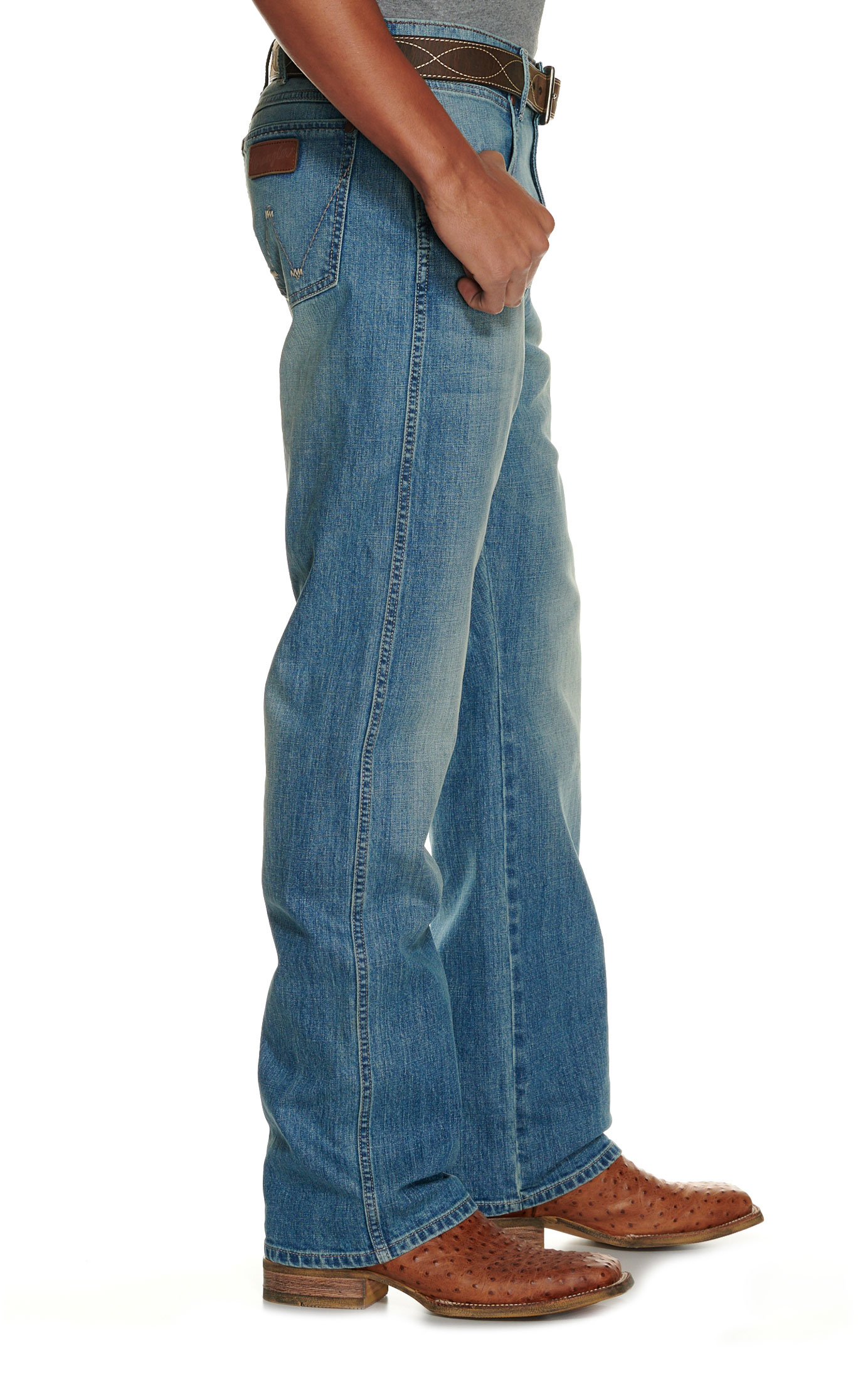 Wrangler Retro Men's Light Wash Relaxed Fit Boot Cut Jeans - Cavender's Exclusive - Image 1