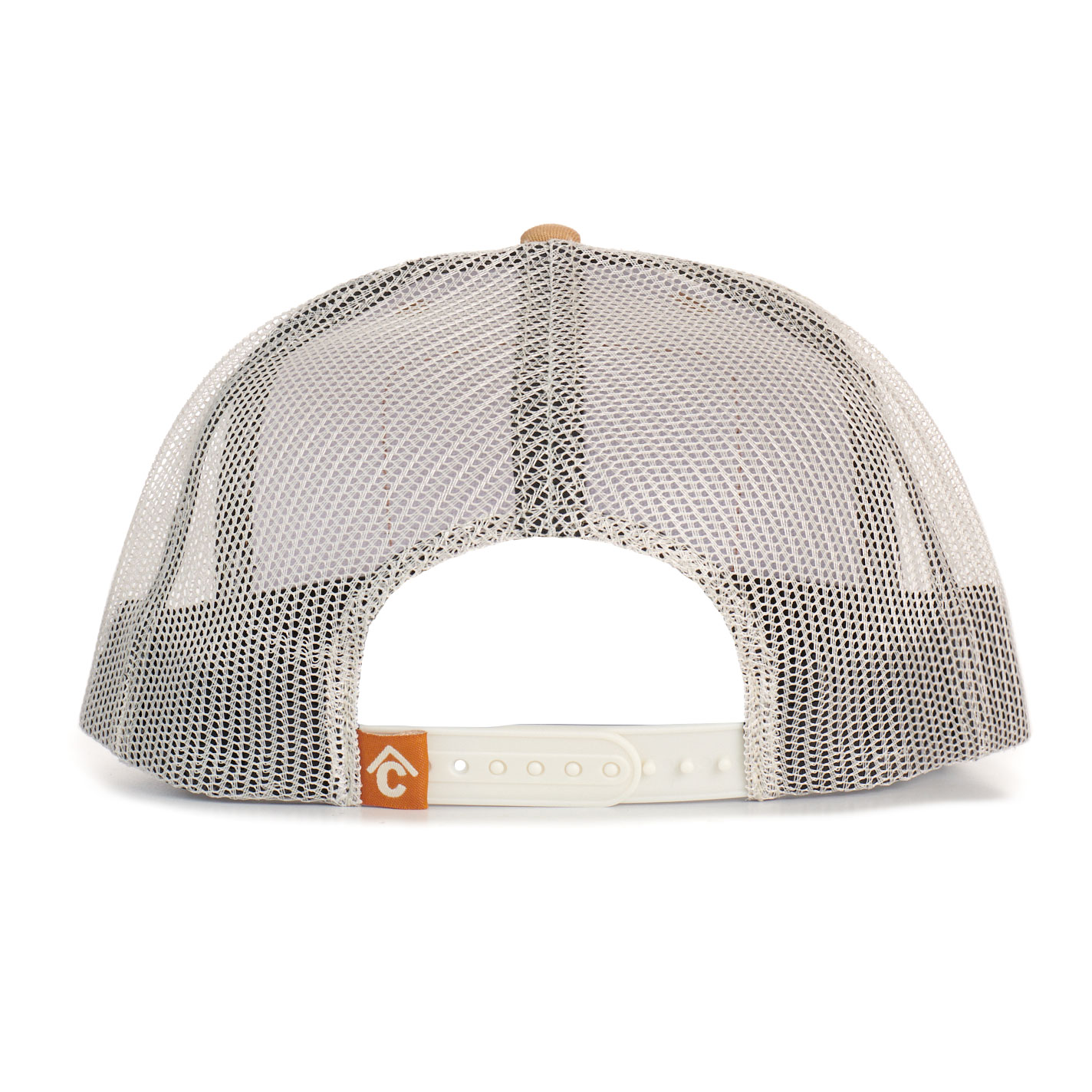 Rafter C Men's Light Brown Rectangle Patch Trucker Cap - Image 1