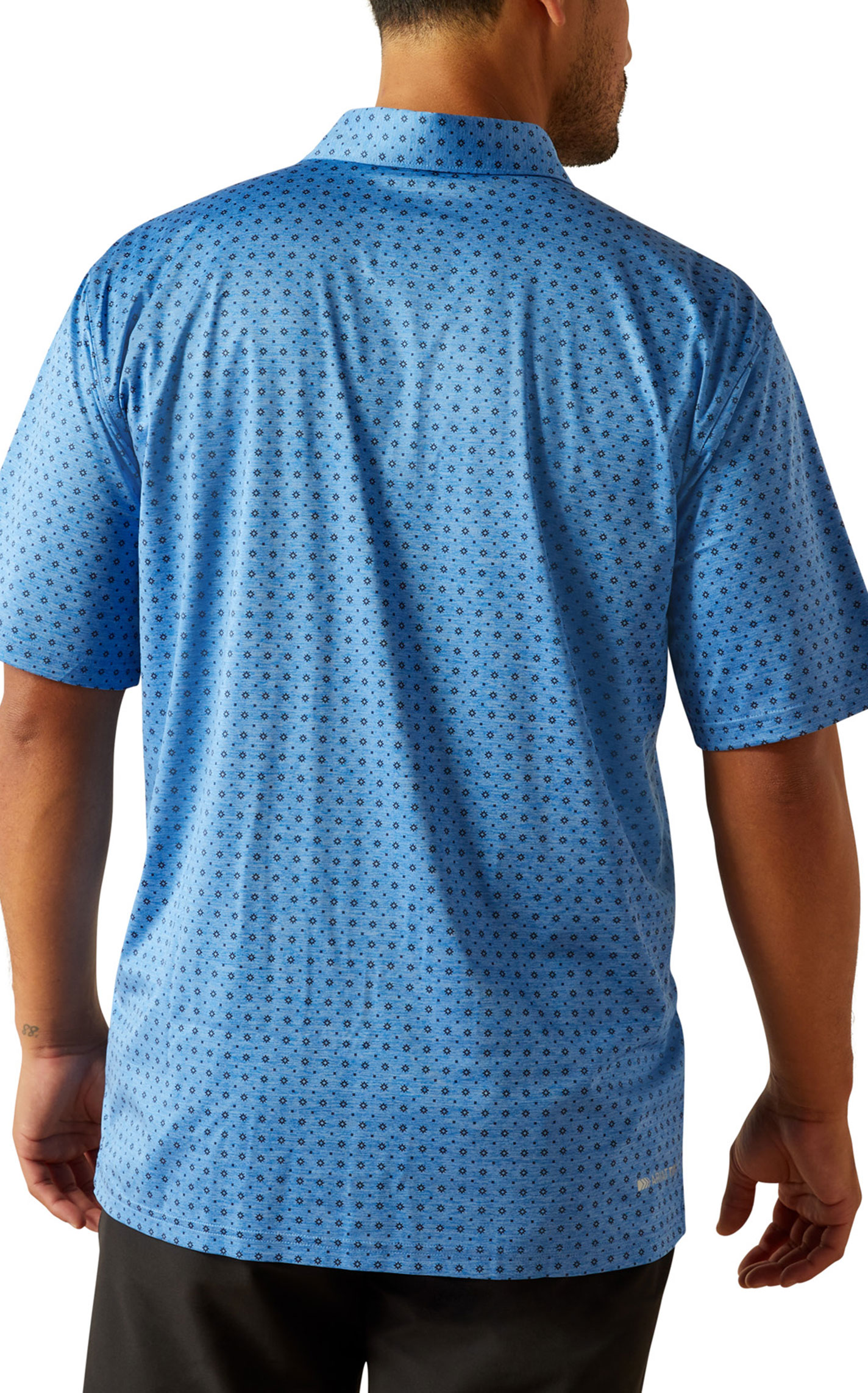 Ariat Men's AriatTEK Blue & Black Geo Polo Shirt - Image 1