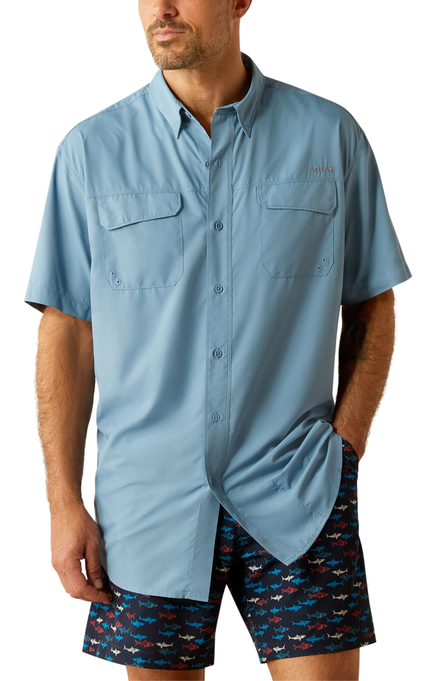 Ariat Men's VentTEK Outbound Shadow Blue Shirt - Image 1