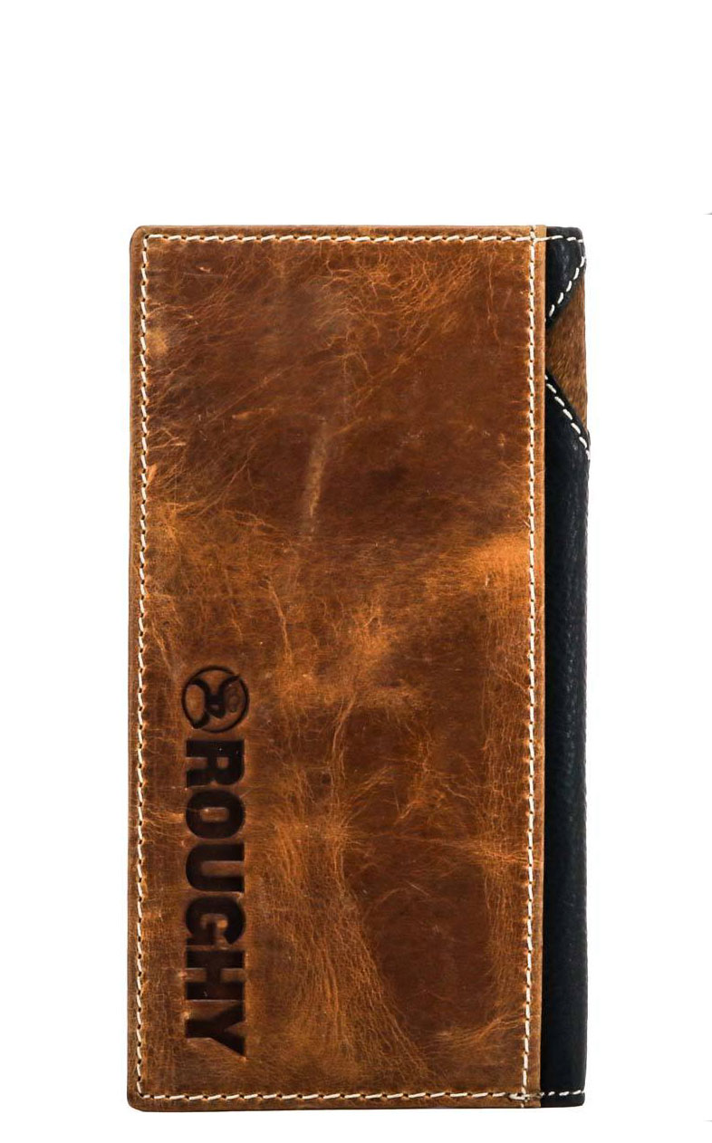 Hooey Men's Black & Tan with Diamond Patchwork Cowhide Rodeo Wallet - Image 1