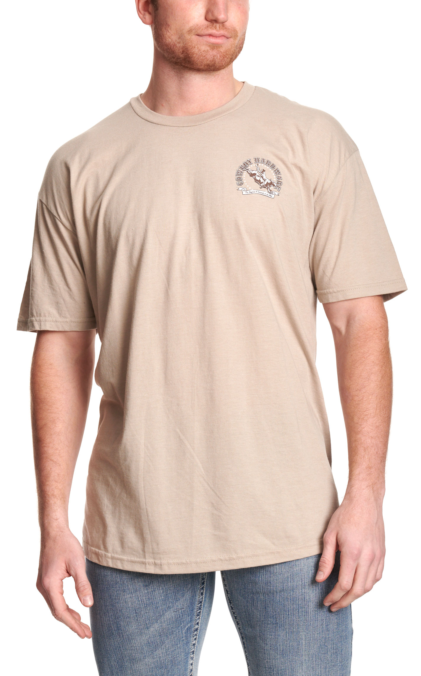 Cowboy Hardware Men's Latte Toughest 8 Seconds Graphic T-Shirt - Image 1