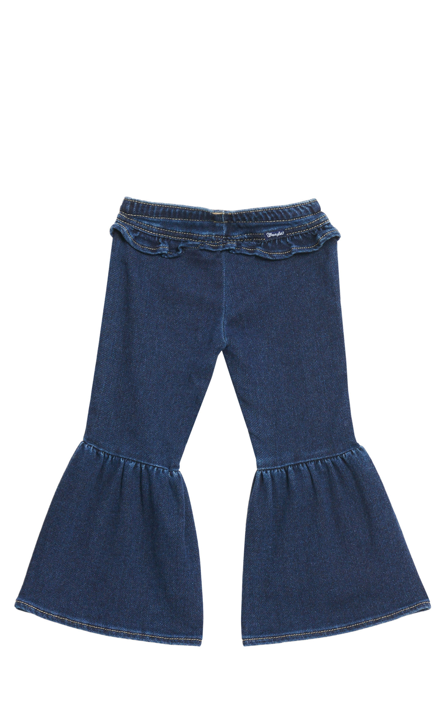 Wrangler Baby Girl's Dark Wash Ruffle and Trumpet Flare Leg Jeans - Image 1