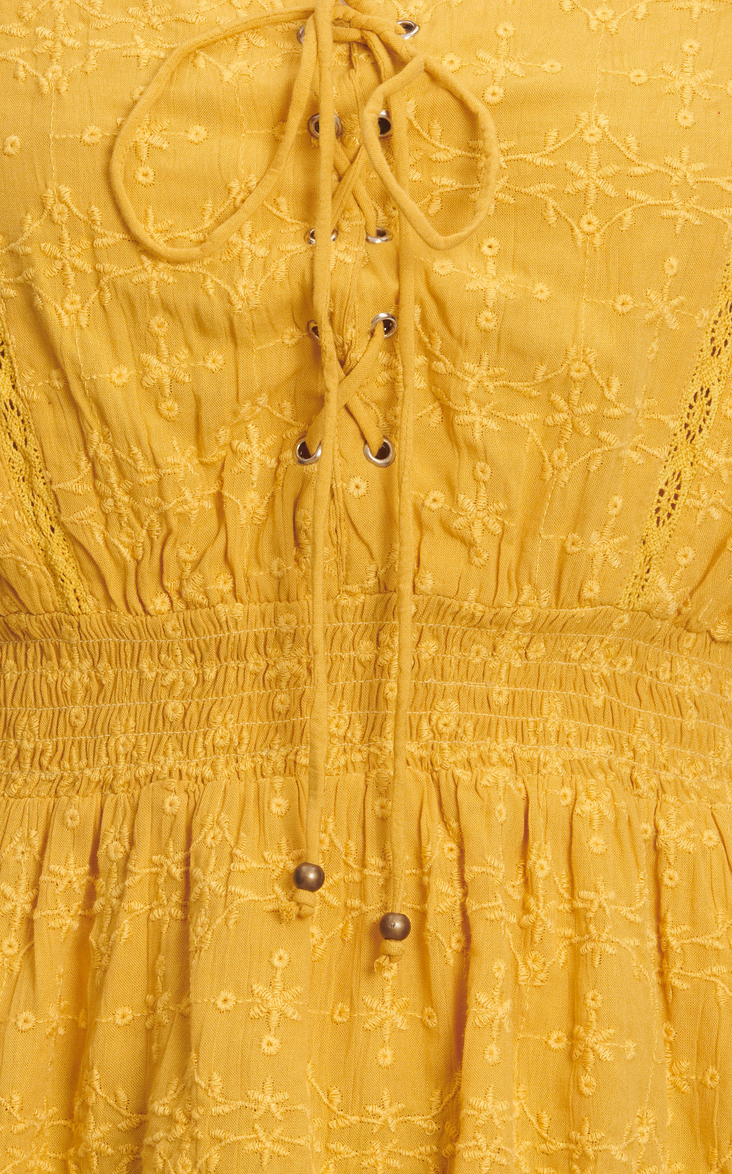 Rockin' C Women's Honey Mustard Eyelet Long Sleeve Top - Image 1
