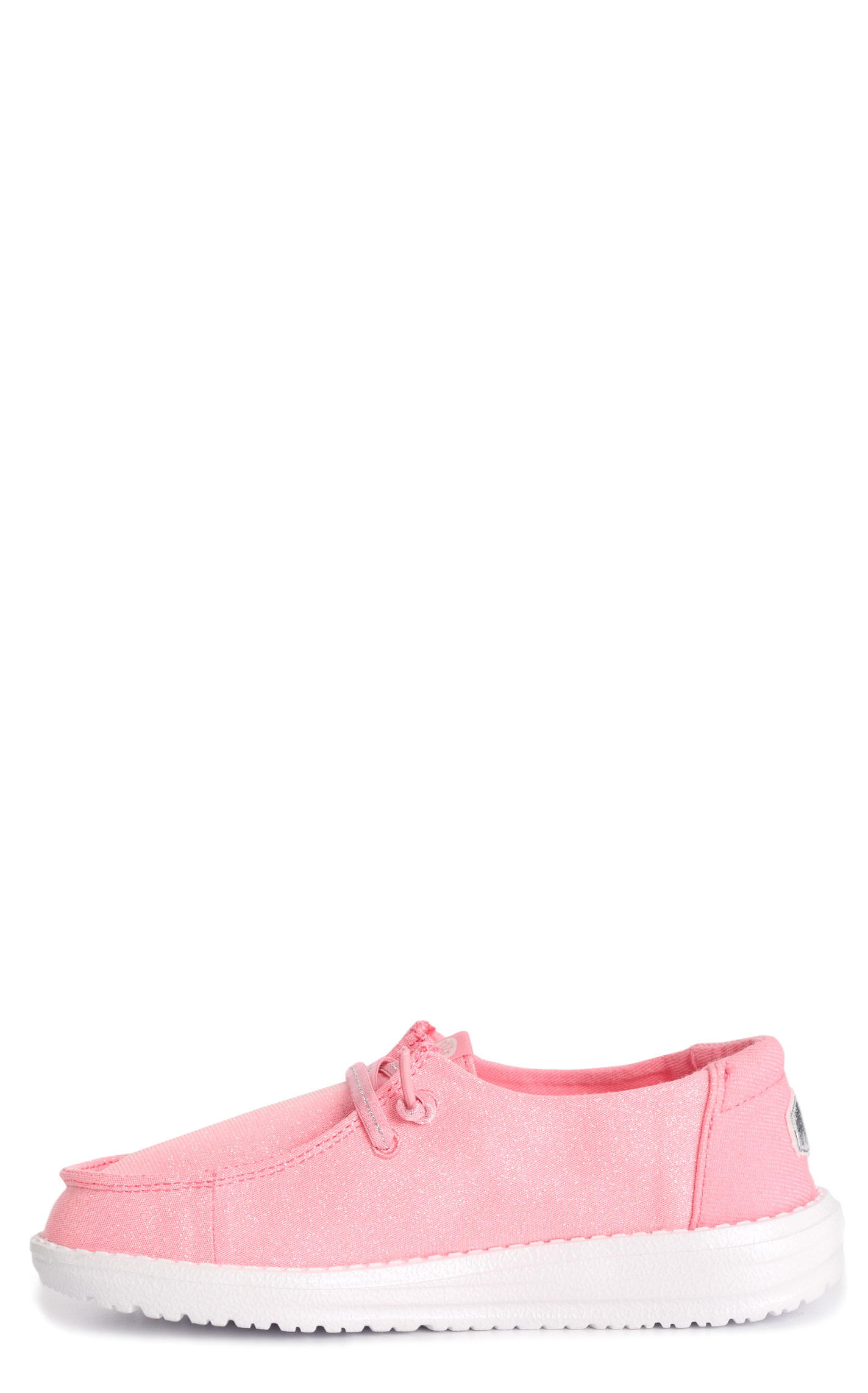 Hey Dude Youth Girl's Wendy Shimmery Pink Moc Toe Casual Shoes  - Image 1