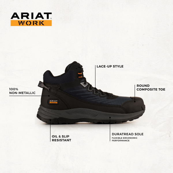 Ariat Men's Outpace Shift Mid Dark Shadow Round Composite Toe Work Shoe - Image 1