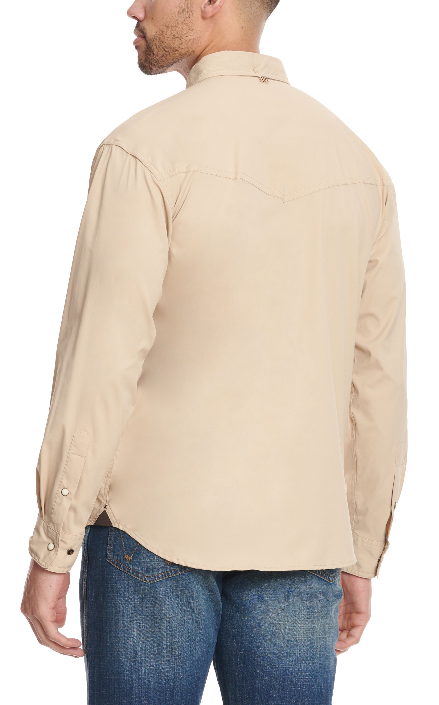 Rafter C Outdoors Men's Safari Khaki Long Sleeve Fishing Shirt - Image 1