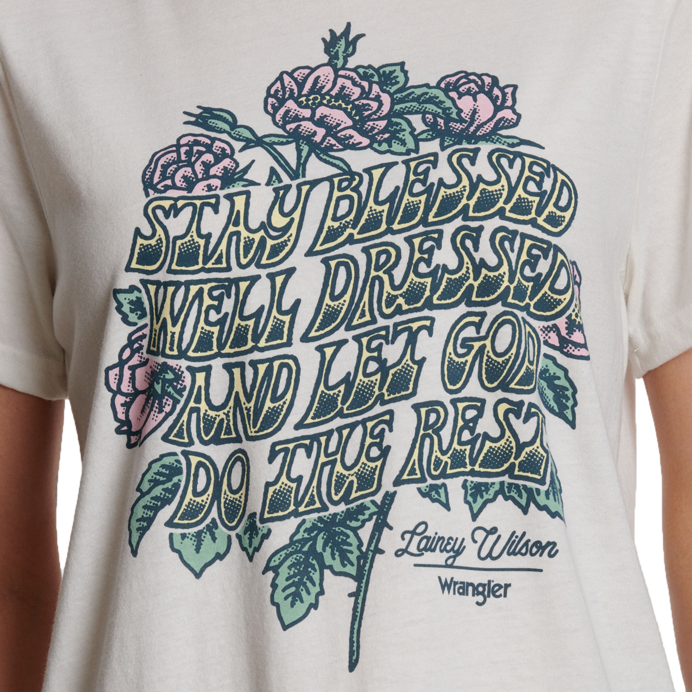 Wrangler X Lainey Wilson Women’s Cream Stay Blessed Well Dressed Graphic T-Shirt - Image 1