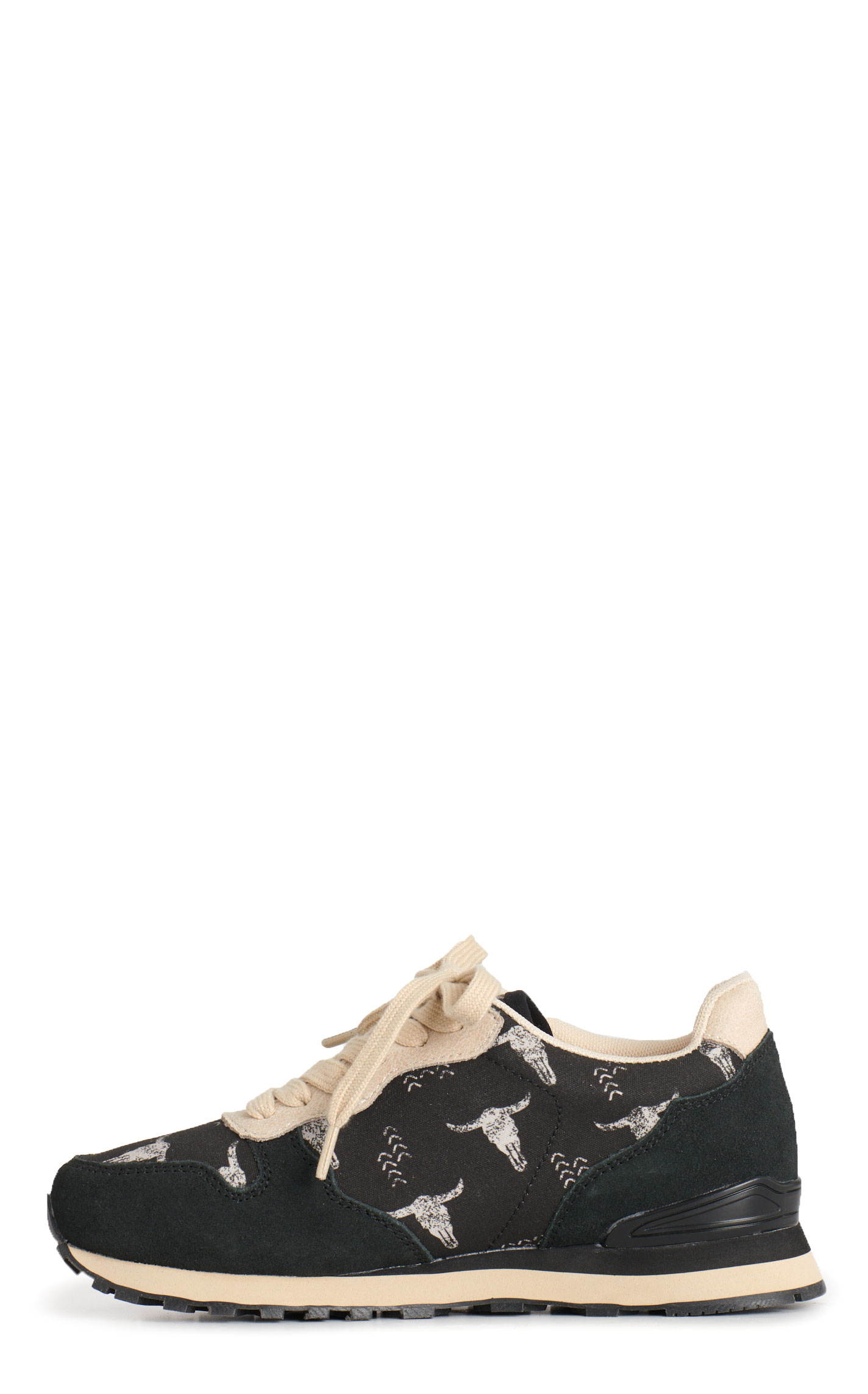 Roper Women's Giddyup Longhorn Black Canvas & Suede Casual Shoes - Image 1