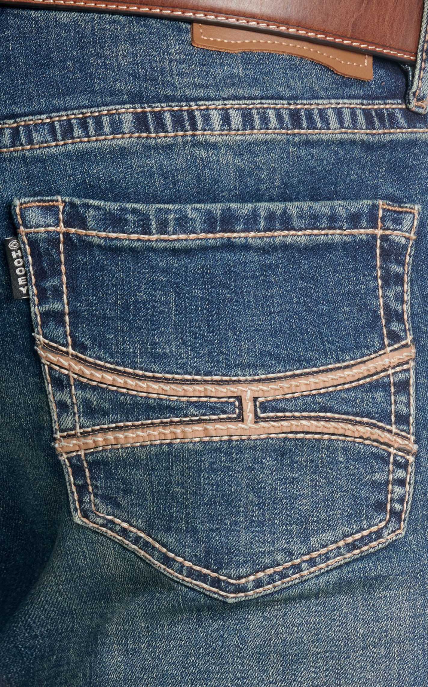 Rock & Roll Denim x Hooey Men's Revolver Dark Wash Slim Straight Jeans - Image 1