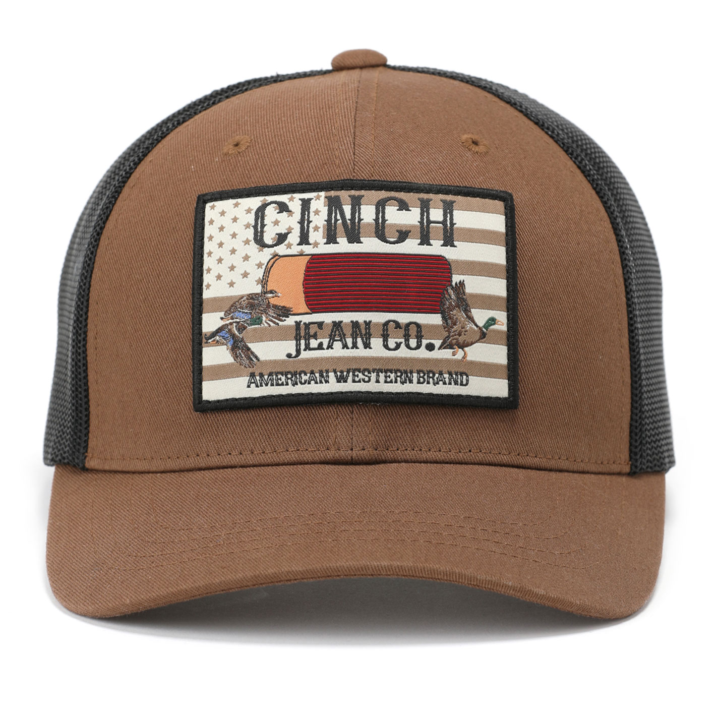 Cinch Brown and Black Shotgun Patch Mesh Snapback Cap - Image 1