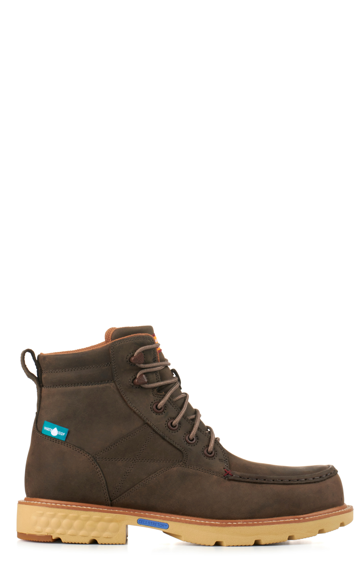 Twisted X Men's Khaki Shitake Waterproof CellStretch Round Nano Composite Toe Work Boot - Image 1