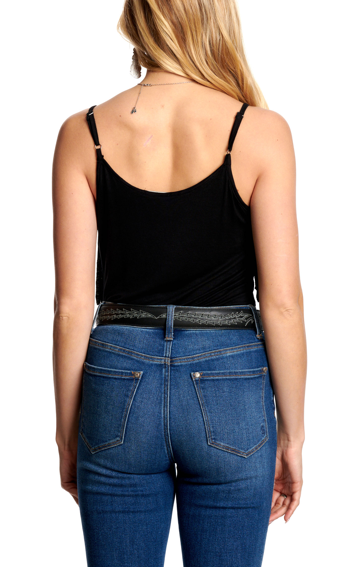 Cowgirl Hardware Women's Black Fringe Tank Top - Image 1