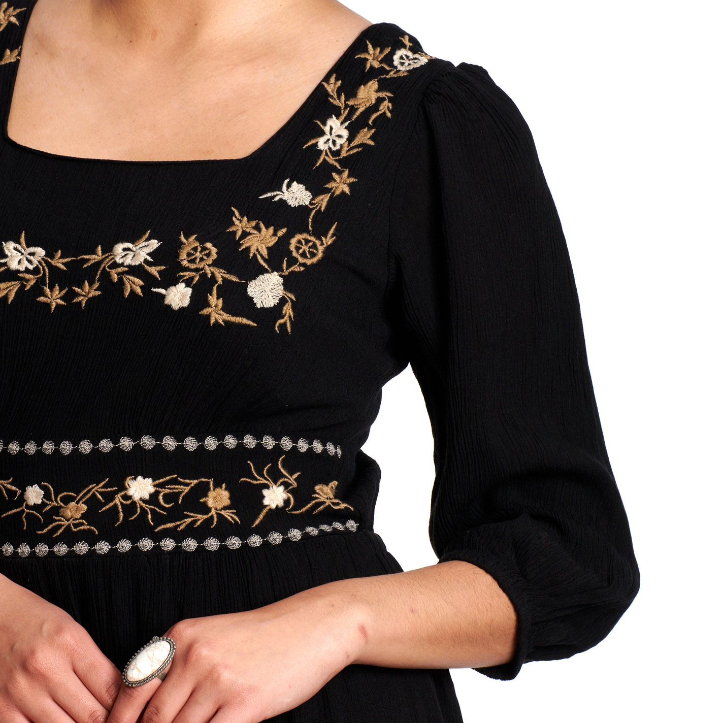 Cotton & Rye Women's Black Embroidered Dress - Image 1