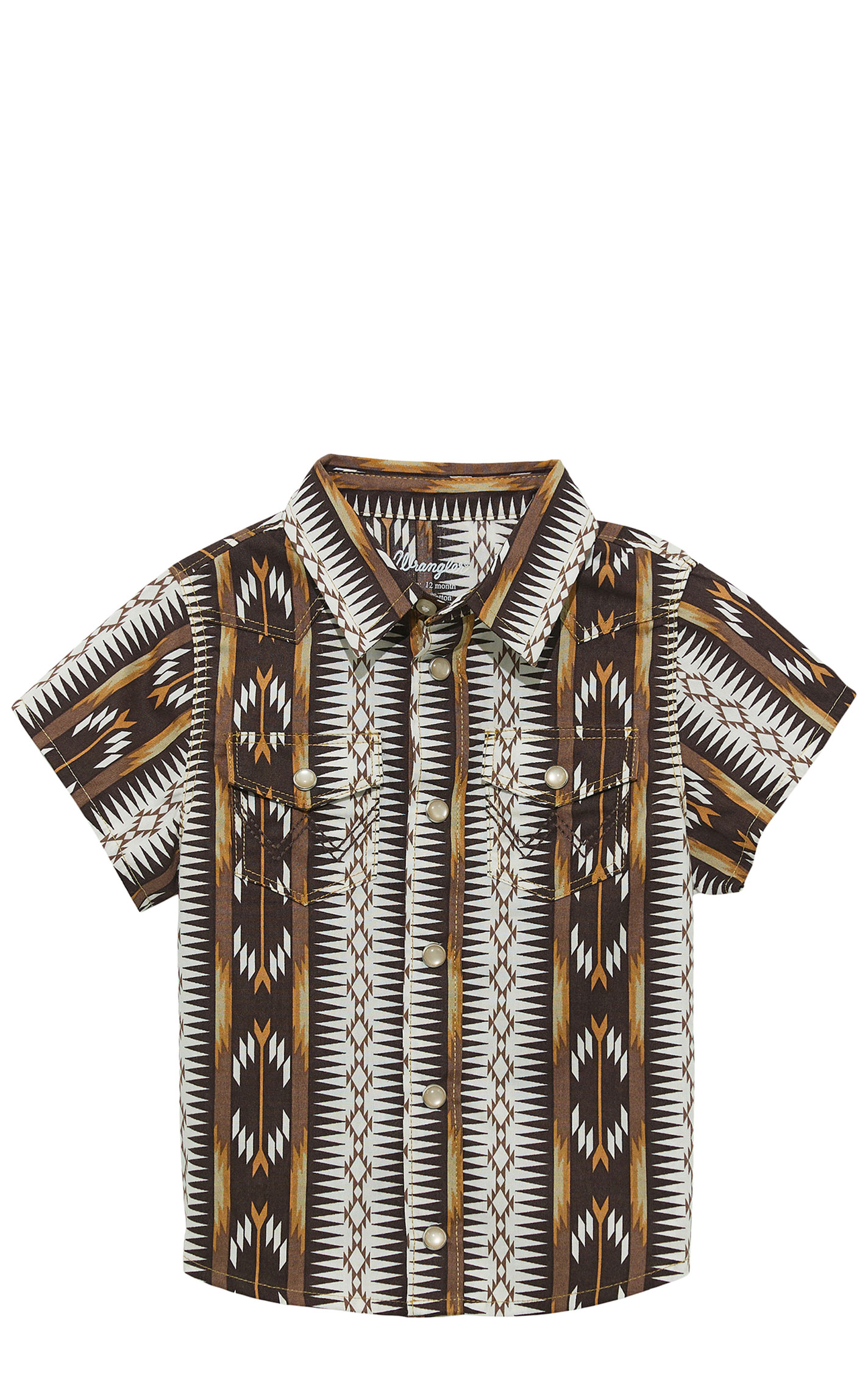 Wrangler Toddler Boy's Chocolate Aztec Western Shirt - Image 1