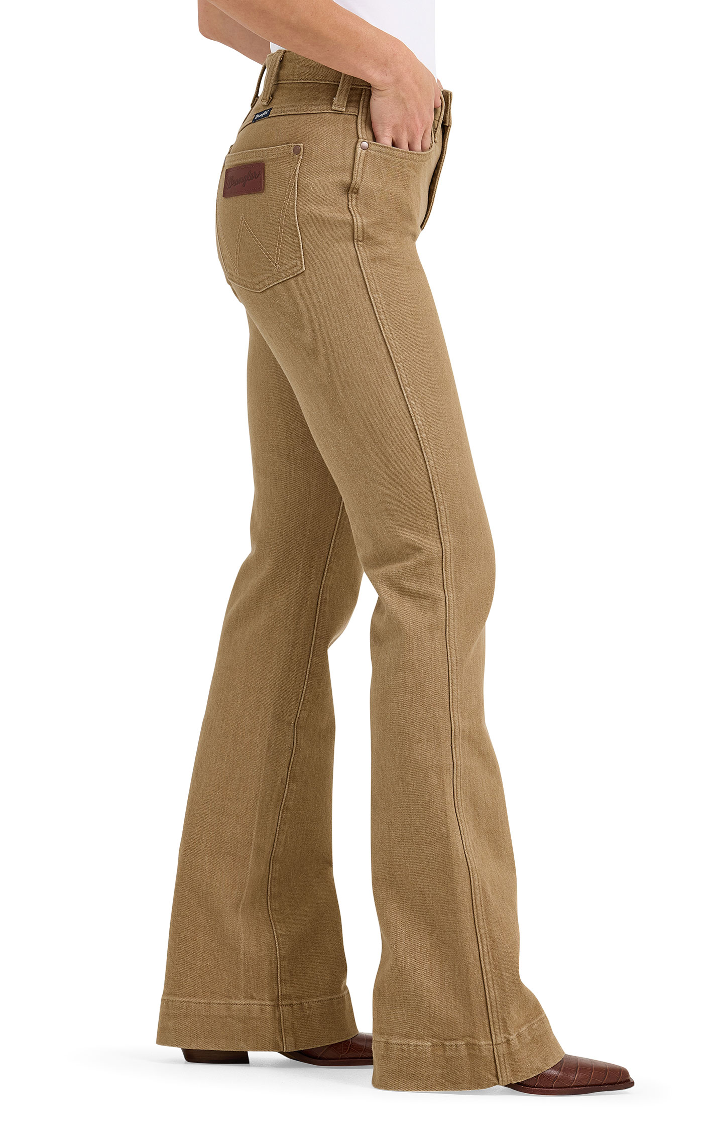 Wrangler Retro Women's Emerson Bailey Wheat High Rise Trouser Leg Jeans - Image 1