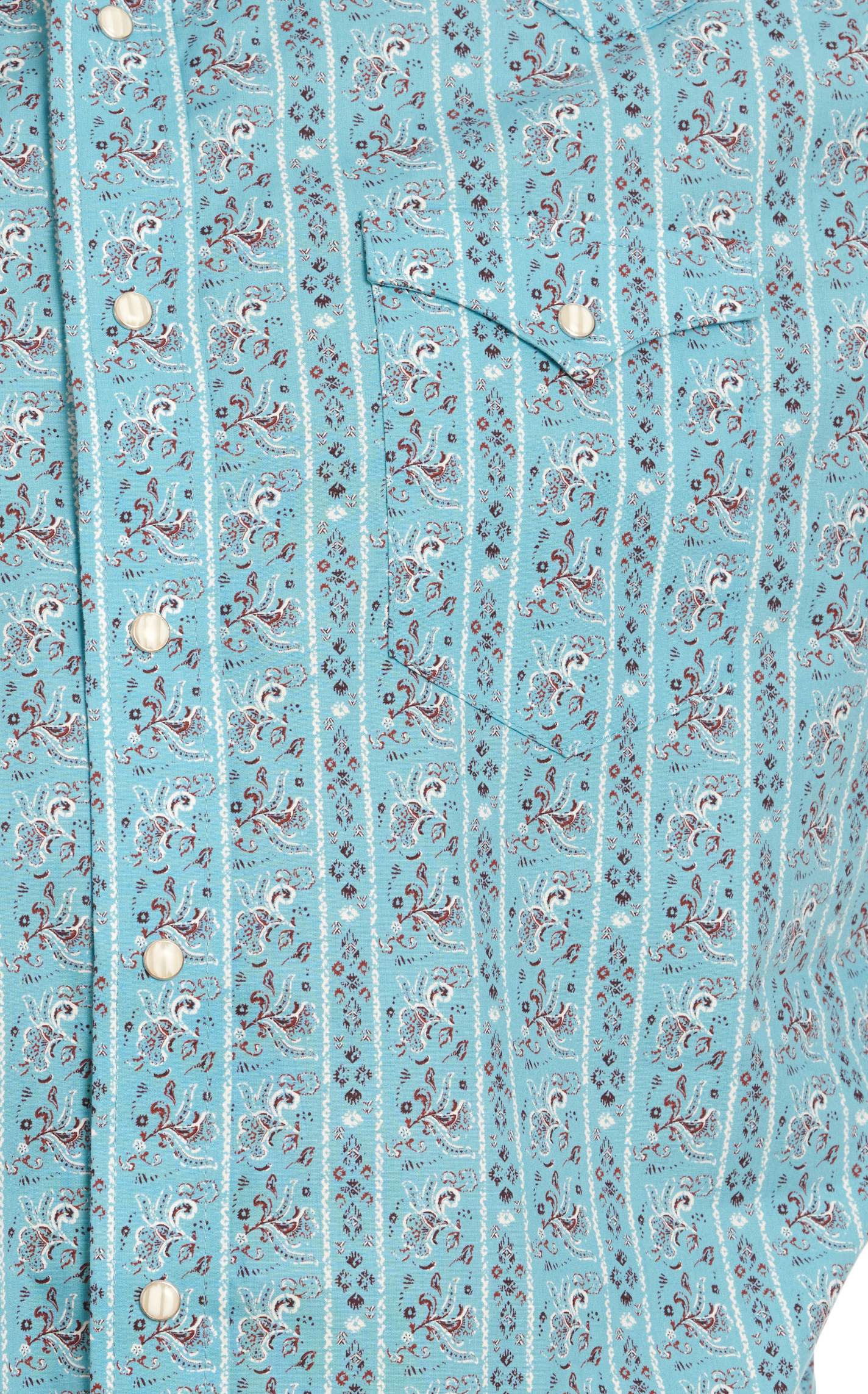 Panhandle Men's Cerulean Blue Wallpaper Print Western Shirt - Image 1