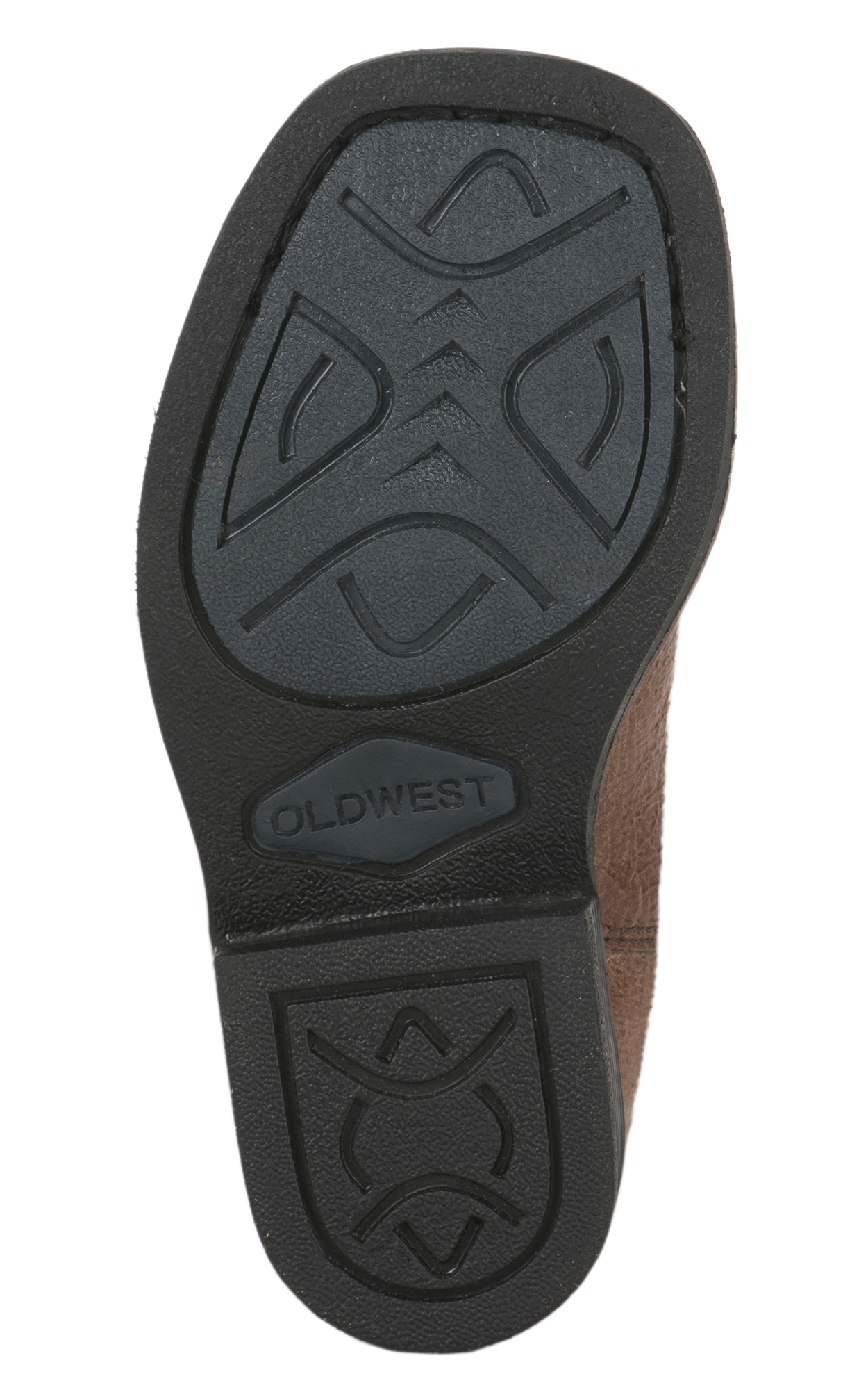 Old West Toddler Tan and Brown Wide Square Toe Cowboy Boots - Image 1