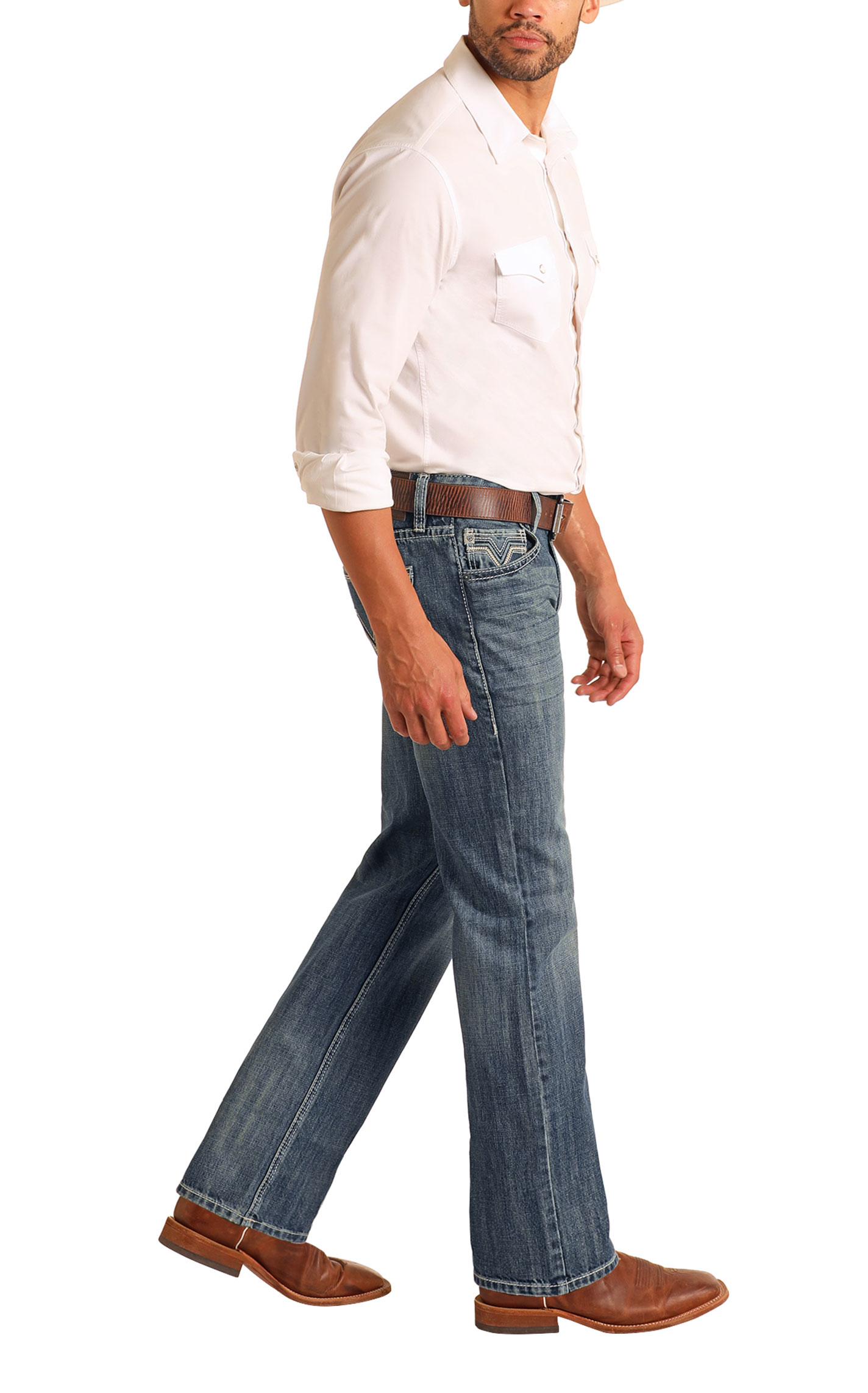 Rock & Roll Denim Men's Double Barrel Vintage WashStraight Leg Jeans - Image 1