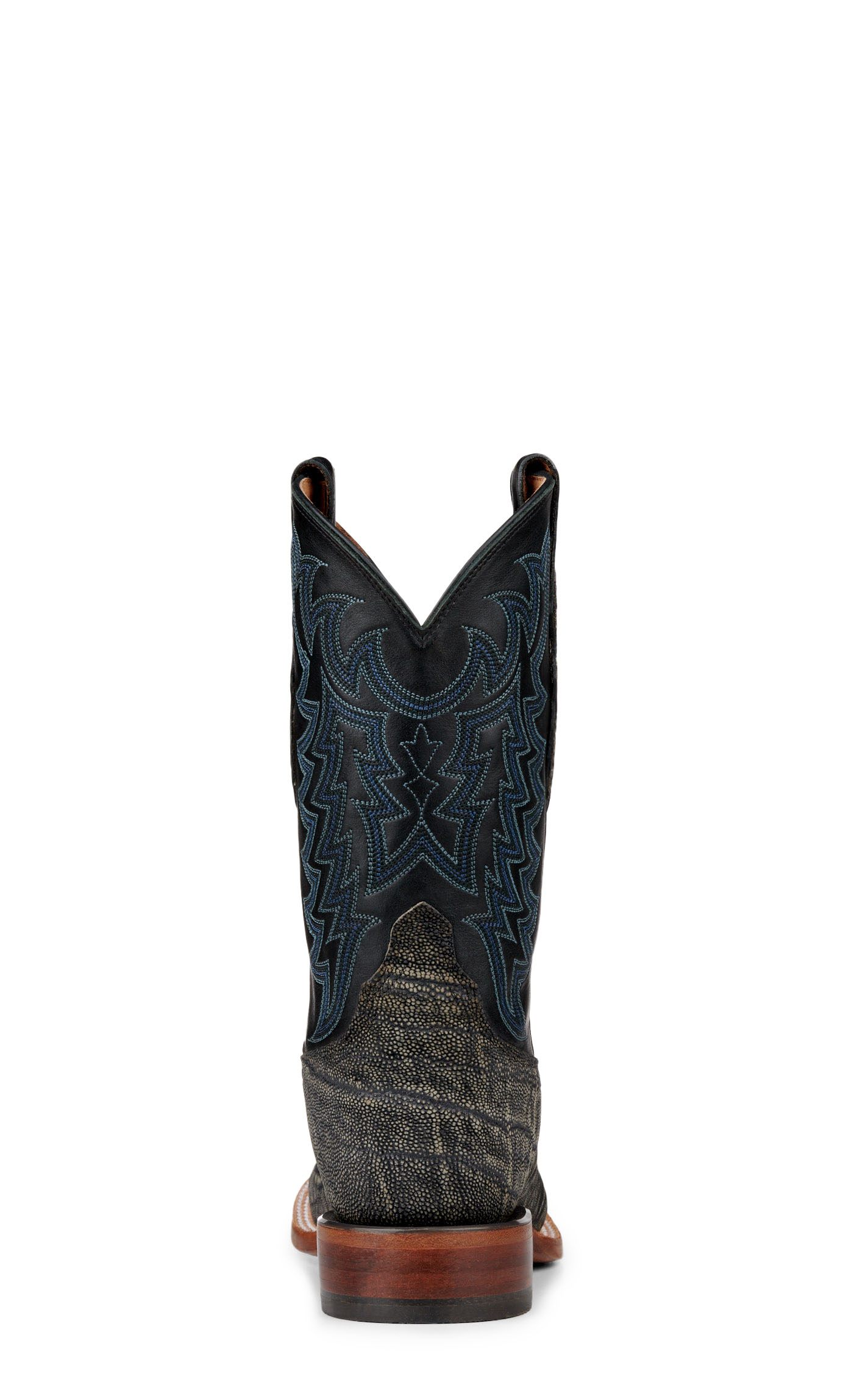 Tony Lama Men's Black and Safari Gray Elephant Wide Square Toe Exotic Cowboy Boots - Cavender's Exclusive - Image 1
