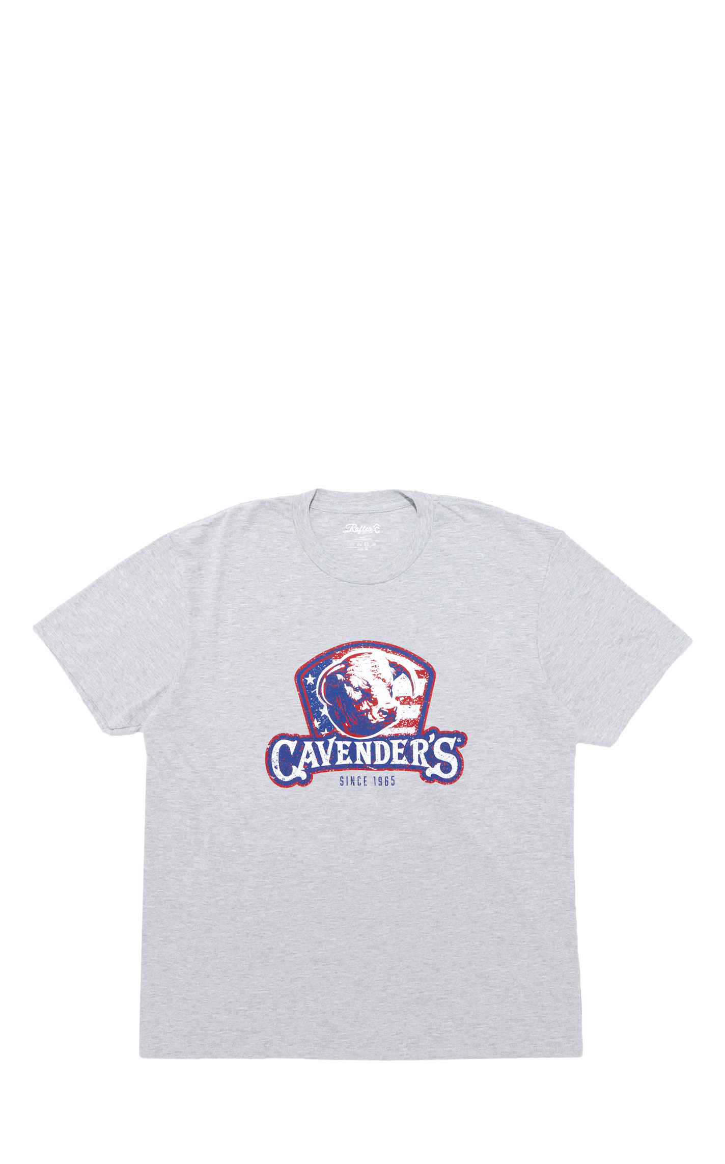 Cavender's Men's Heather Gray Patriotic Bull Graphic T-Shirt - Image 1