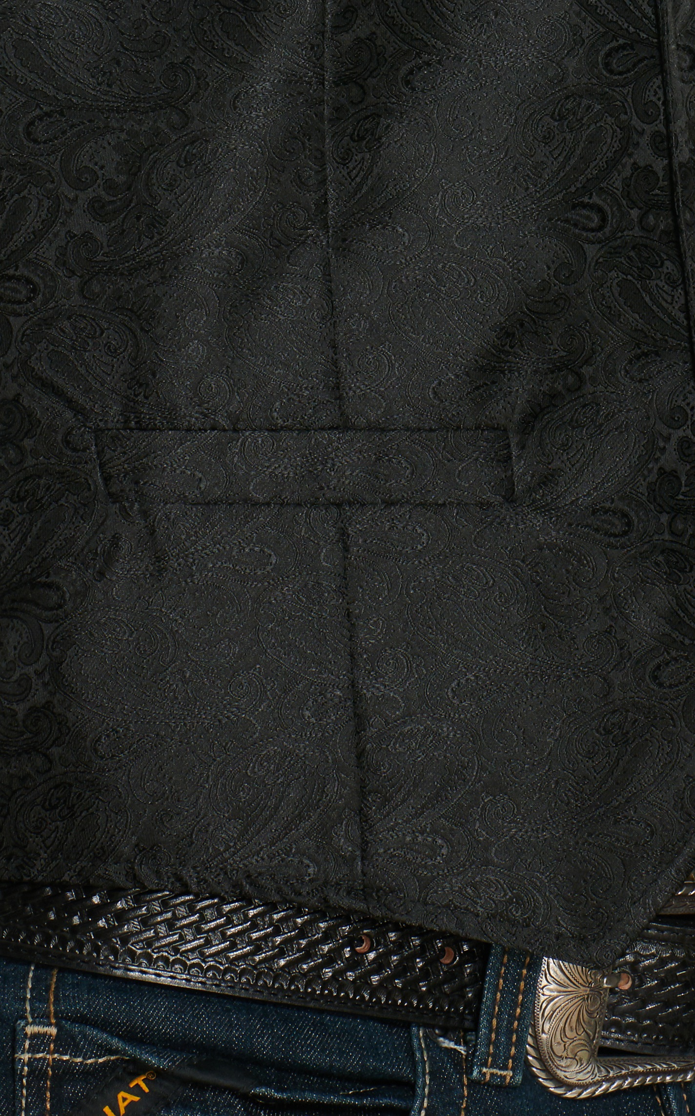 Scully Black on Black Paisley Vest - Image 1