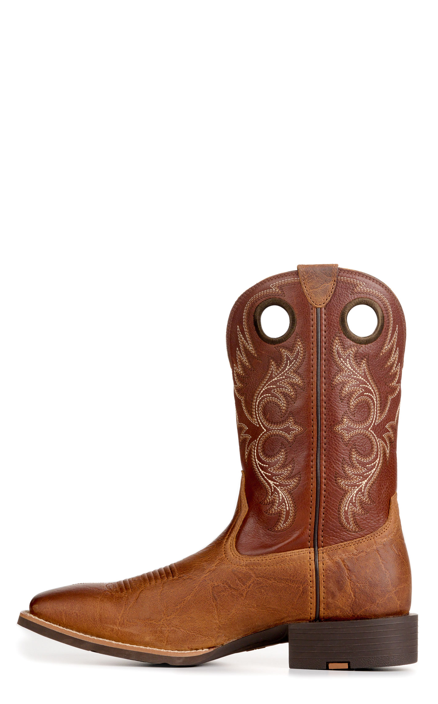 Ariat Men’s Aged and Luna Tan Sport Rodeo Elephant Print Leather Wide Square Toe Cowboy Boots - Image 1