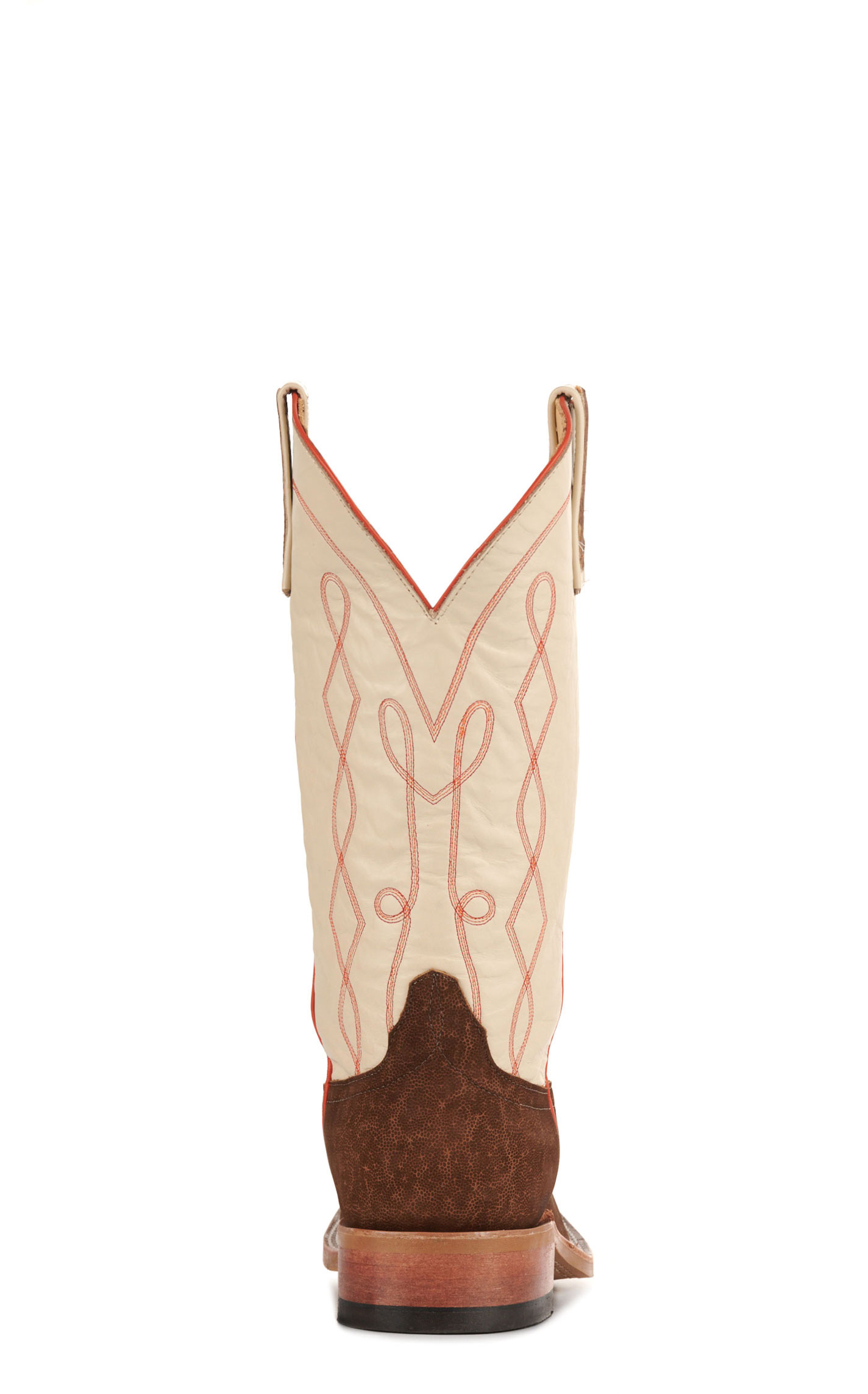 Anderson Bean Men's Tan Buffed Elephant and Bone Wide Square Toe Exotic Cowboy Boots - Image 1