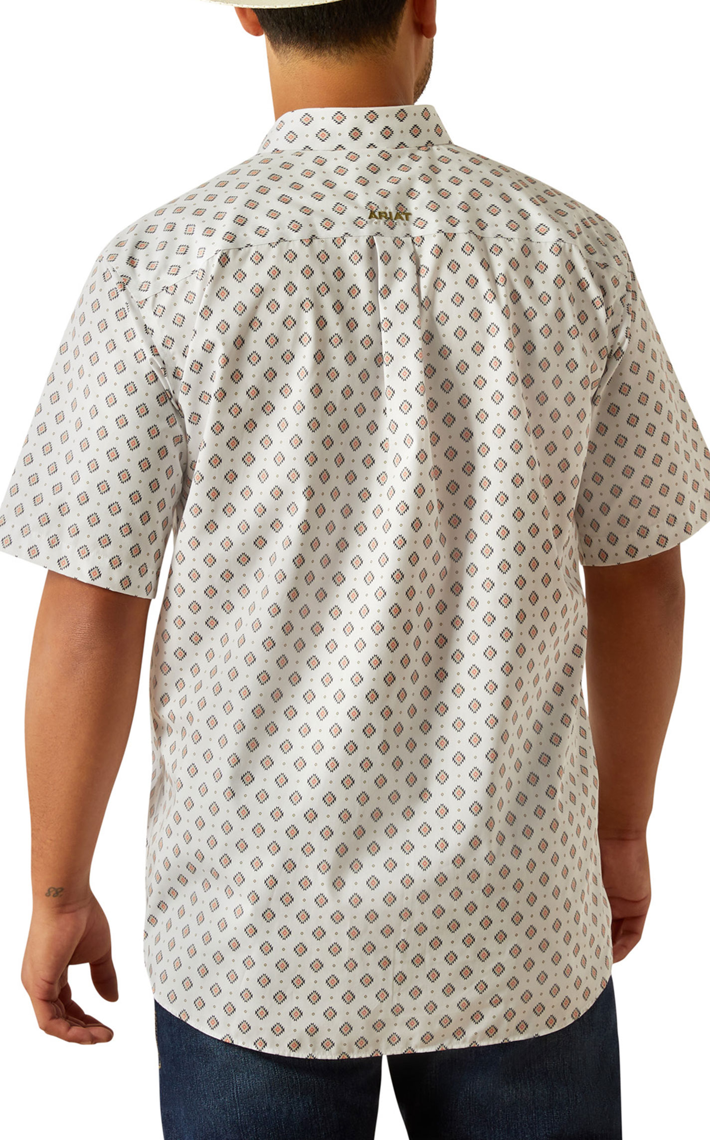 Ariat Men's Evan White Aztec Geo Print Western Shirt - Image 1