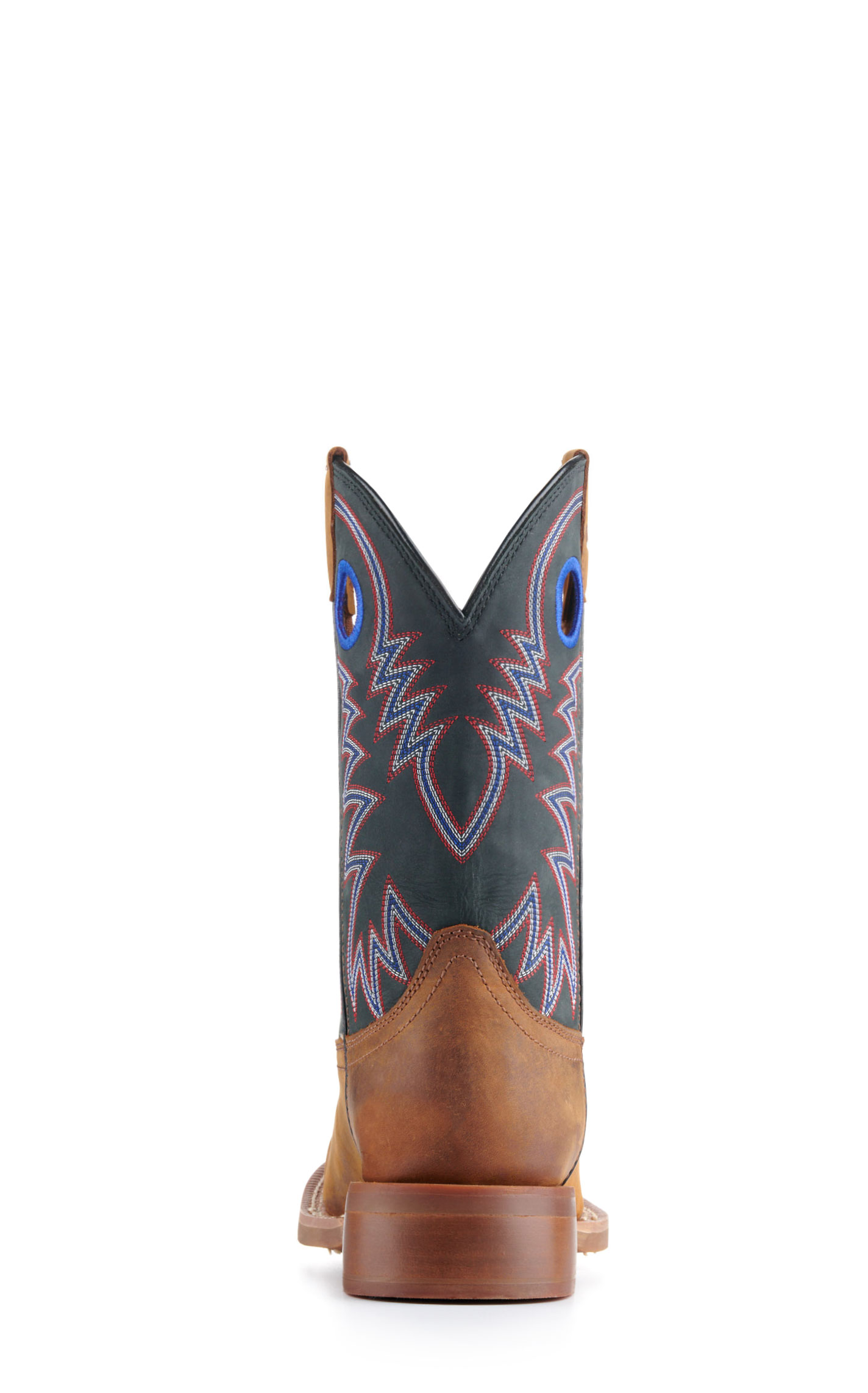 Justin Men's Frontier Shane Brown and Black Wide Square Toe Cowboy Boots - Image 1