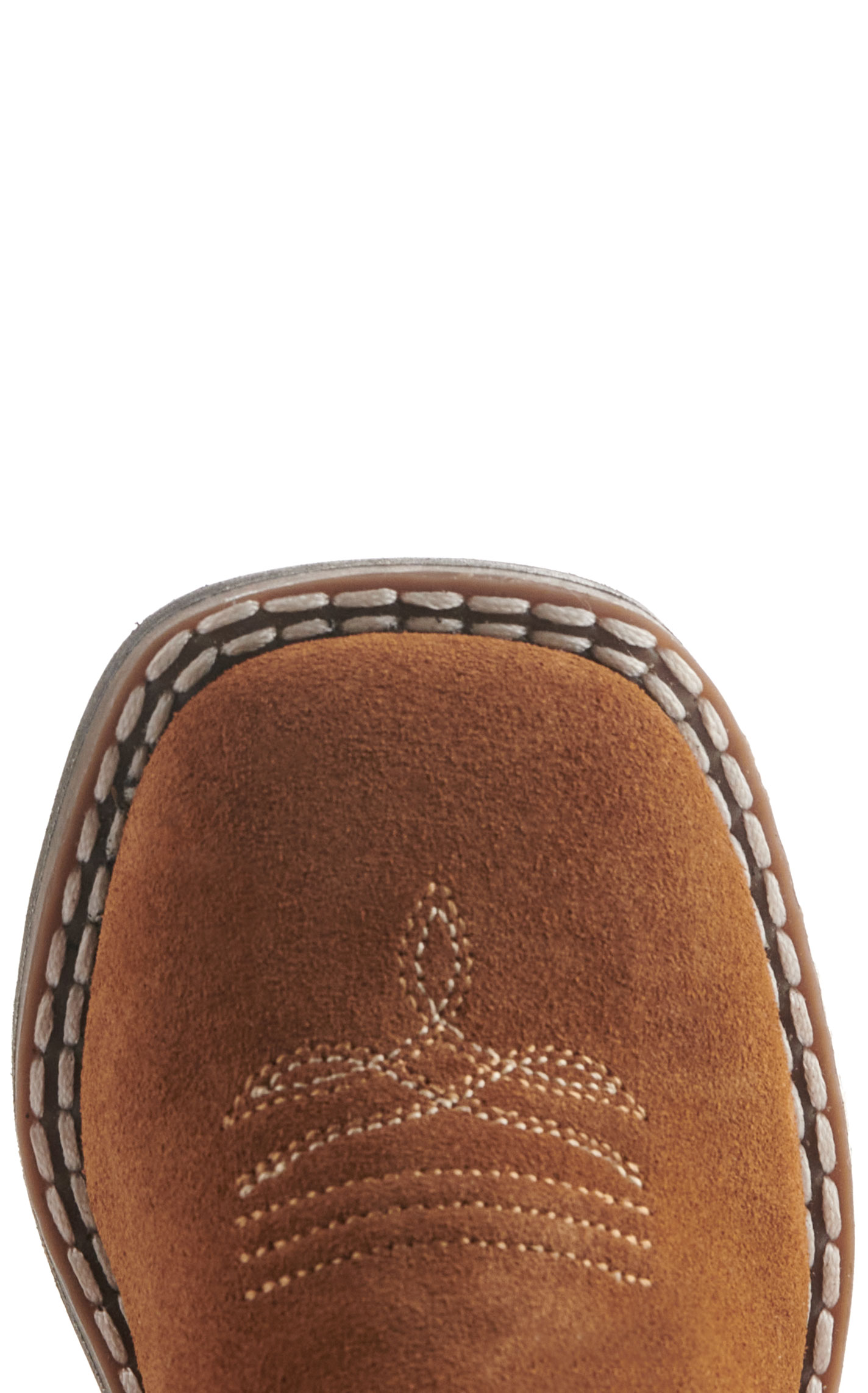 Old West Toddlers Light Brown and Dark Brown Wide Square Toe Cowboy Boots - Image 1