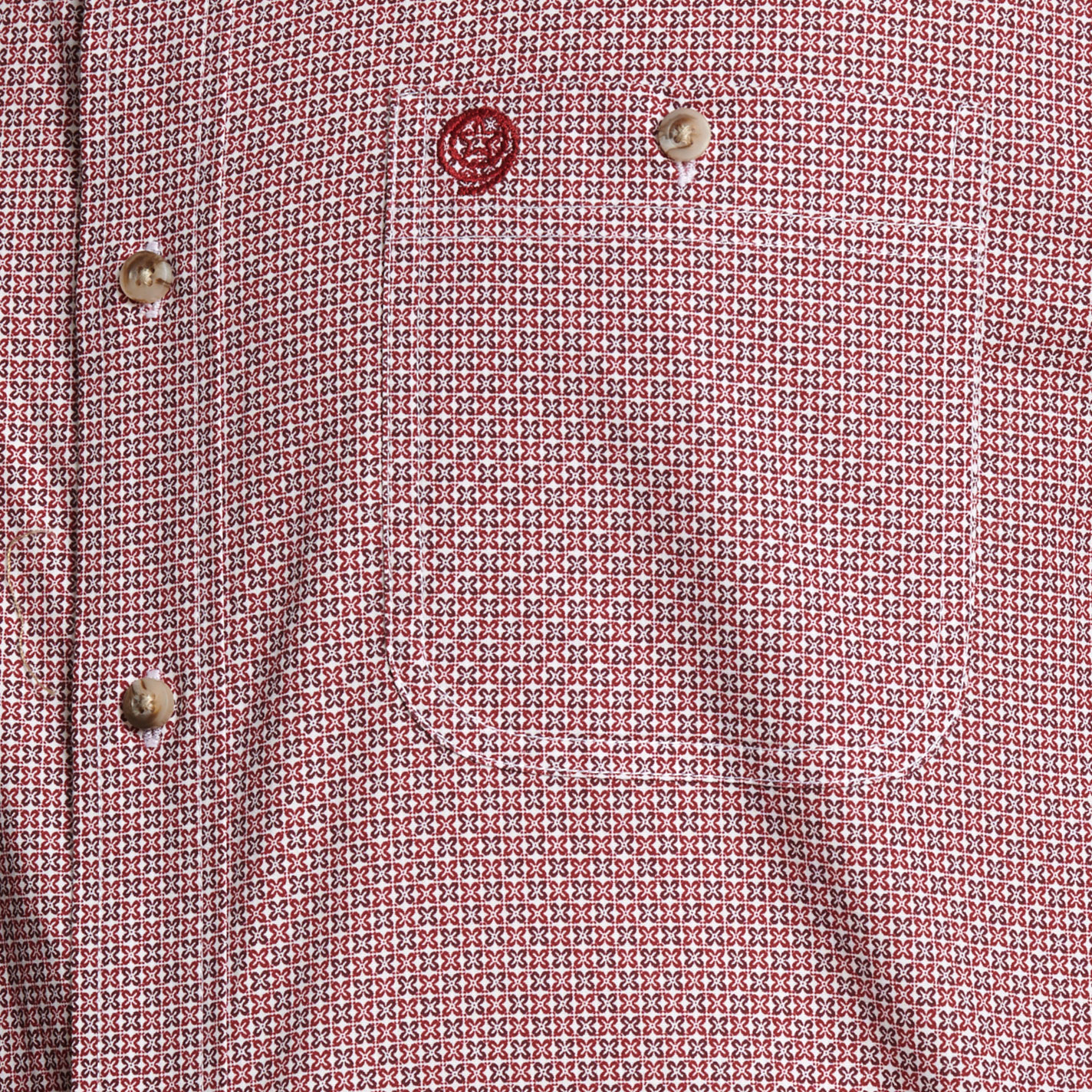 Wrangler Men's George Strait Collection Wine Geo Print Western Shirt - Image 1