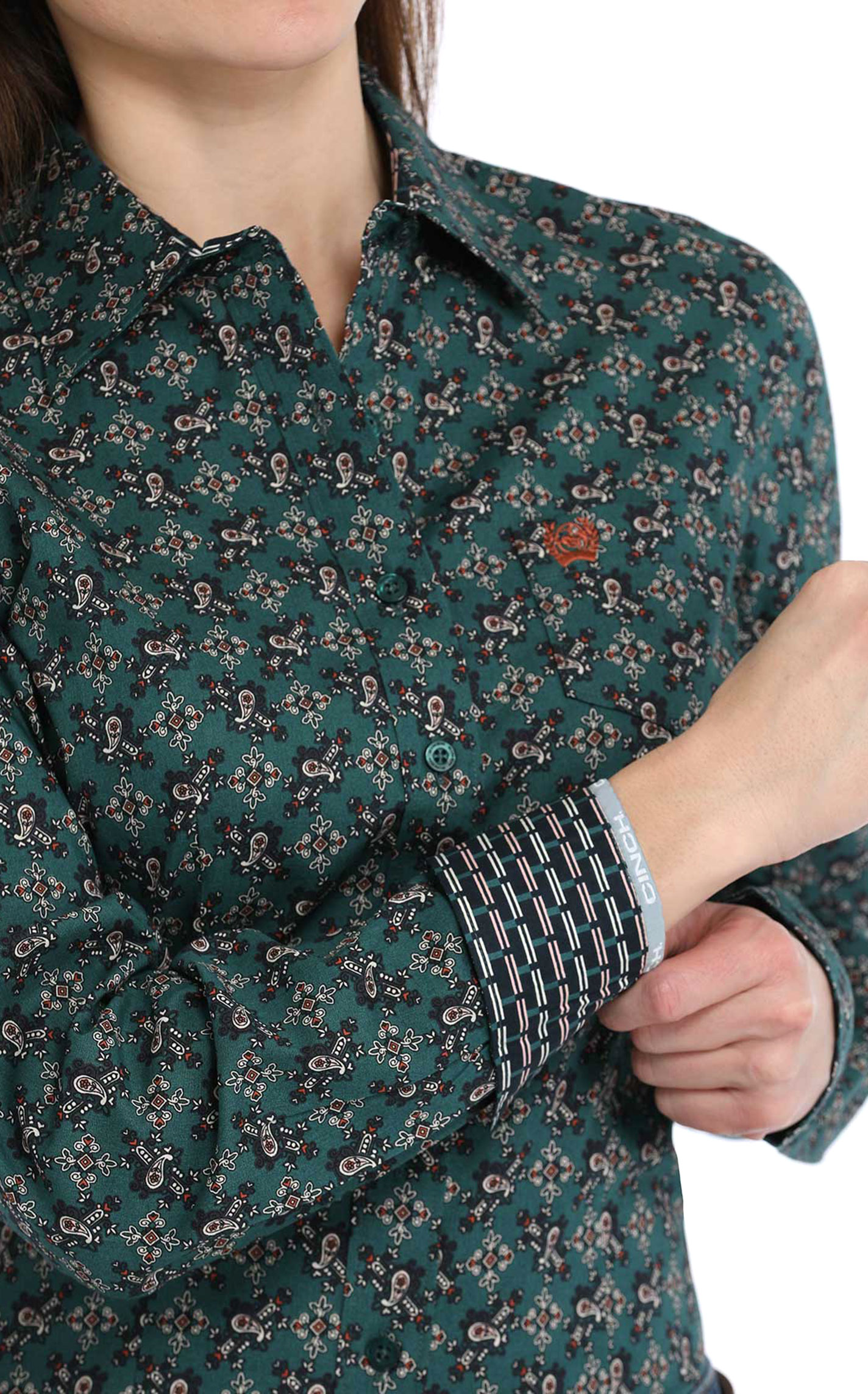 Cinch Women's Forest Paisley Print Western Shirt - Image 1