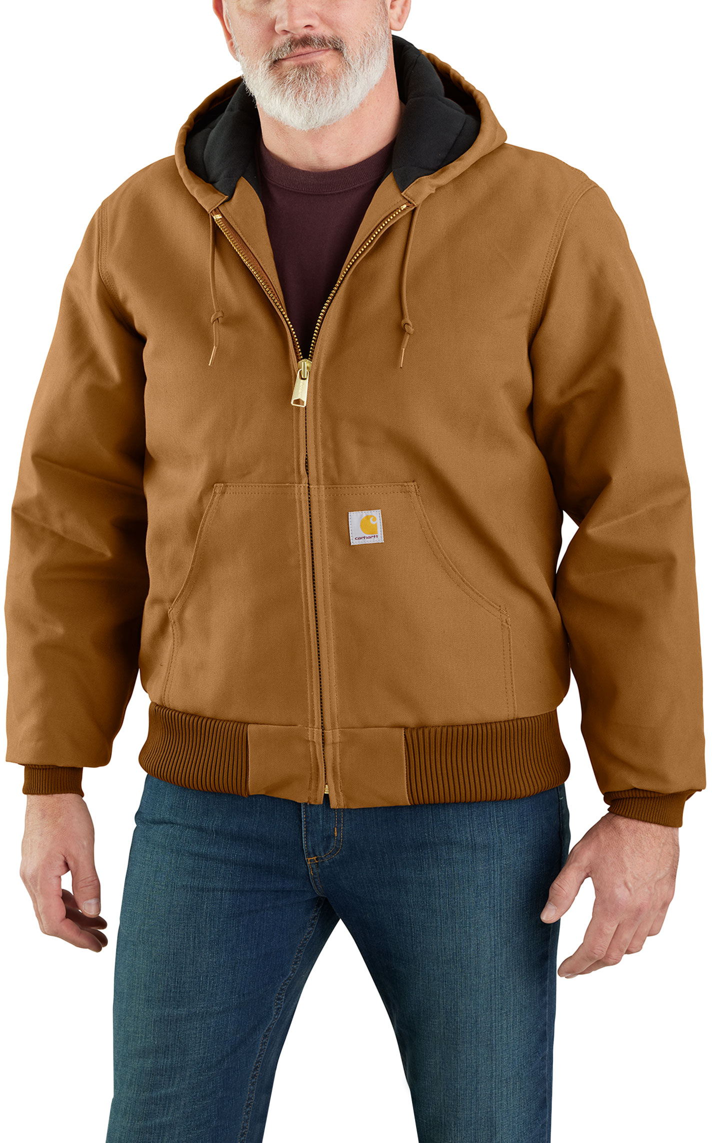 Carhartt Men's Brown Duck Insulated Active Hooded Jacket - Image 2