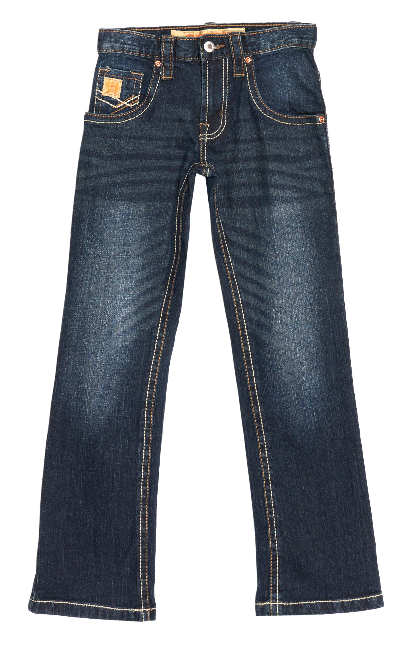 Cinch Boy's Dark Wash Mid Rise Embroidered Back Pockets Relaxed Fit Arena Flex Bootcut Jeans (8-18) - Image 1