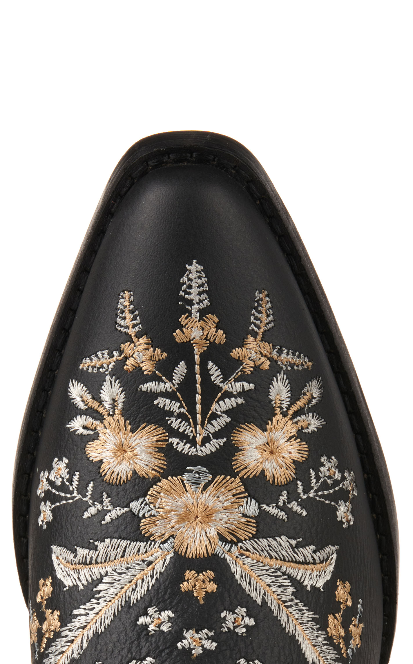 Dingo Women's Primrose Black with Floral Embroidery Snip Toe Booties - Image 1